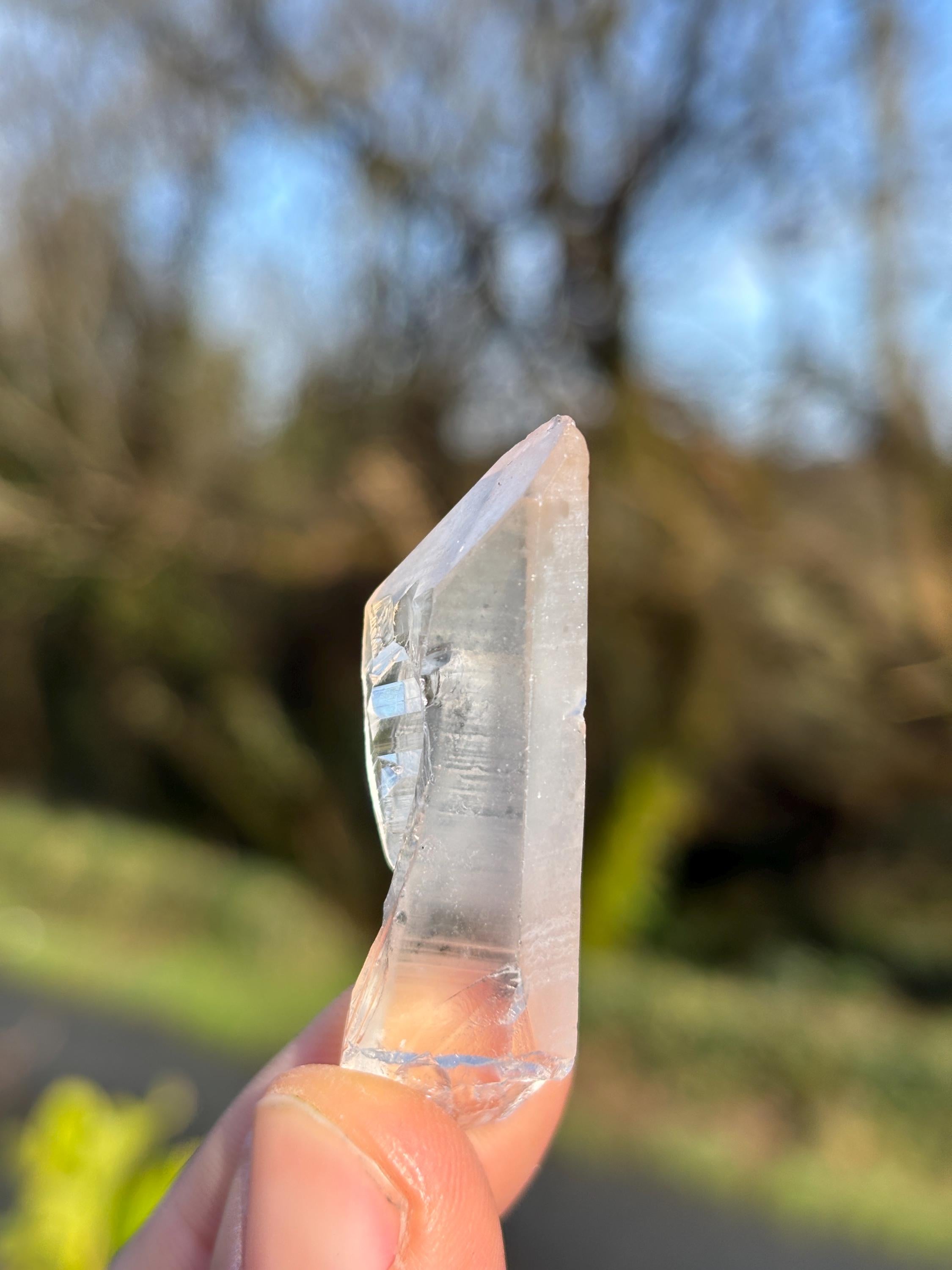 Tangerine Lemurian Quartz Point | Small Natural Crystal | Orange Healing Stone | Sacral Chakra | Raw Mineral