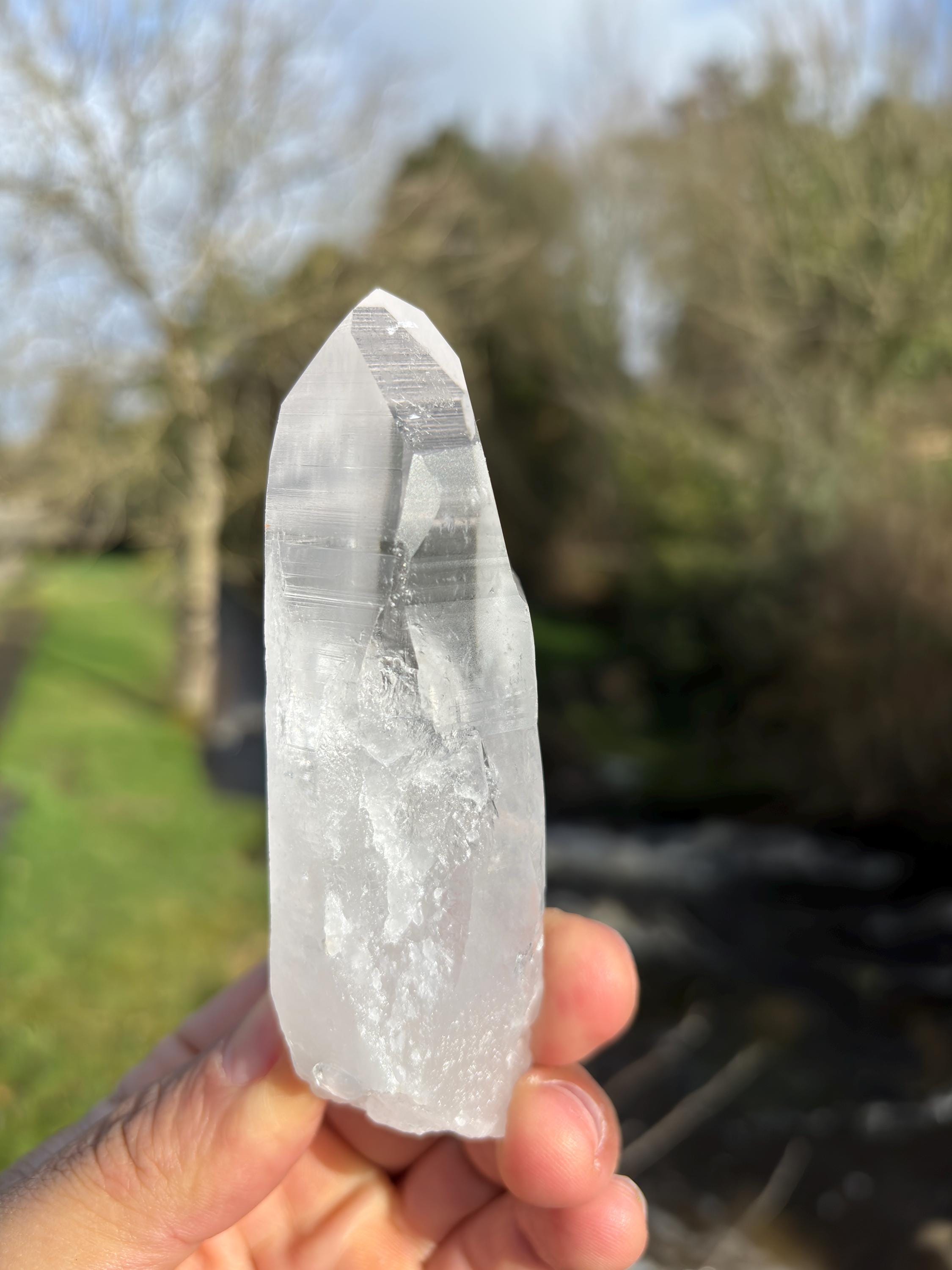 Natural Lemurian Quartz Point | Raw Crystal with Striations | Healing Stone for Meditation | High Vibration Crystal | Mineral Specimen