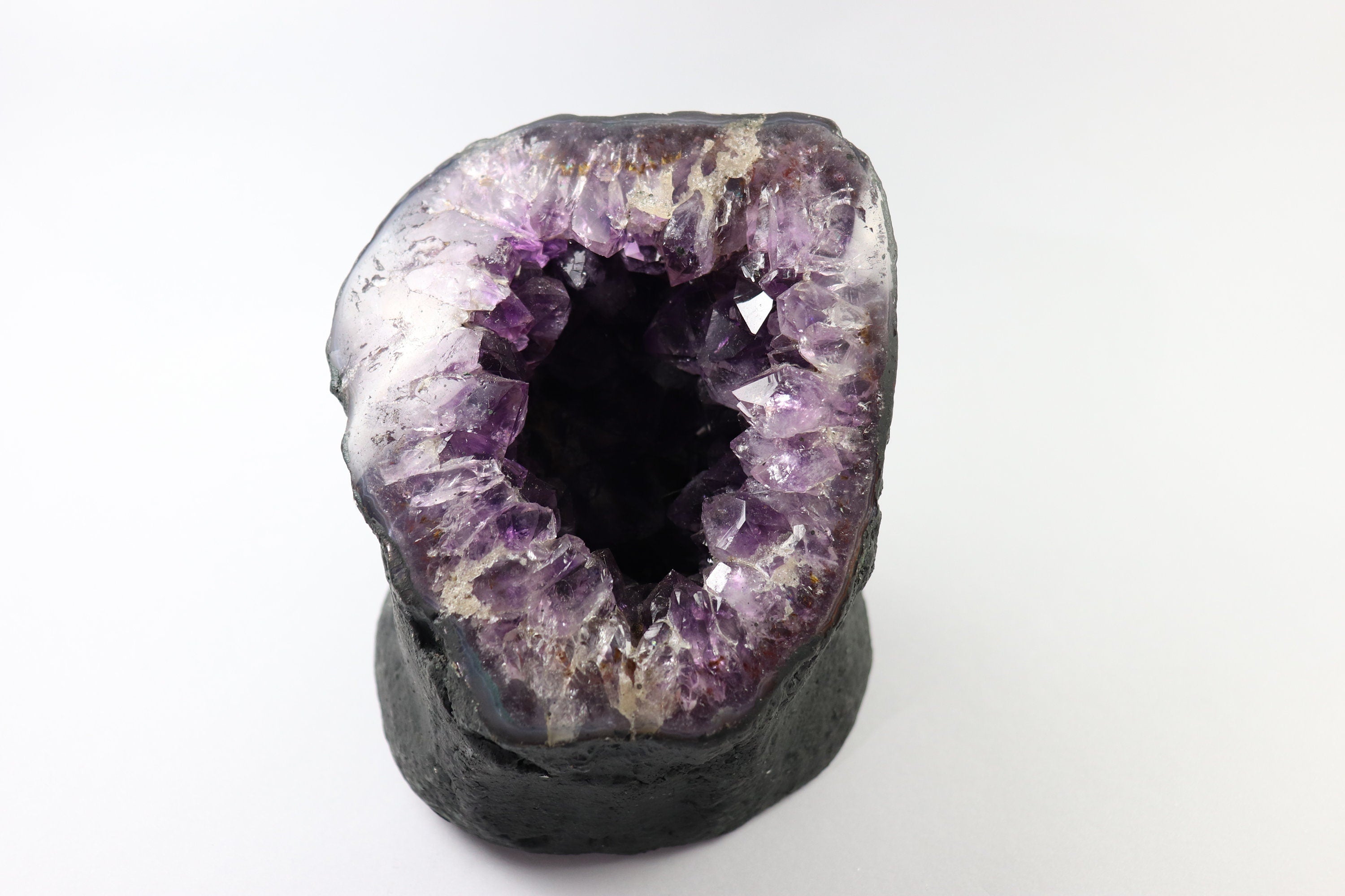 Brazilian Amethyst Geode Crystal. Very deep Purple Color Home Decor