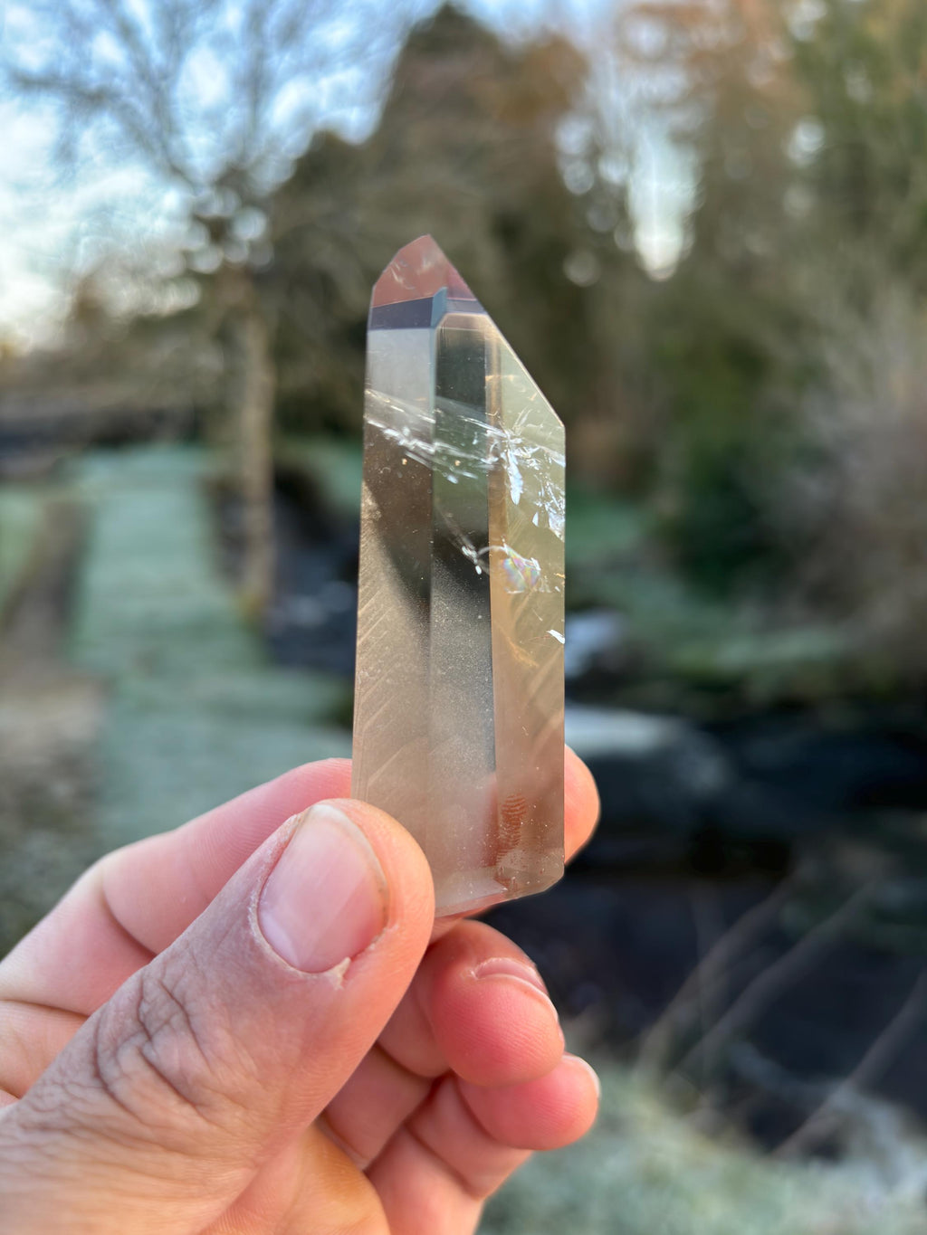 Smoky Quartz Phantom Polished Point | Natural Crystal Tower | Grounding & Protection Stone | High Quality Healing Crystal