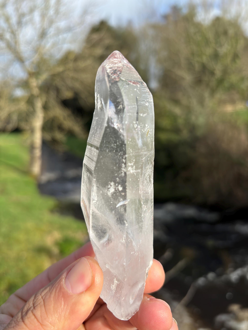 Natural Lemurian Quartz Point | Raw Crystal with Striations | Healing Stone for Meditation | High Vibration Crystal | Mineral Specimen