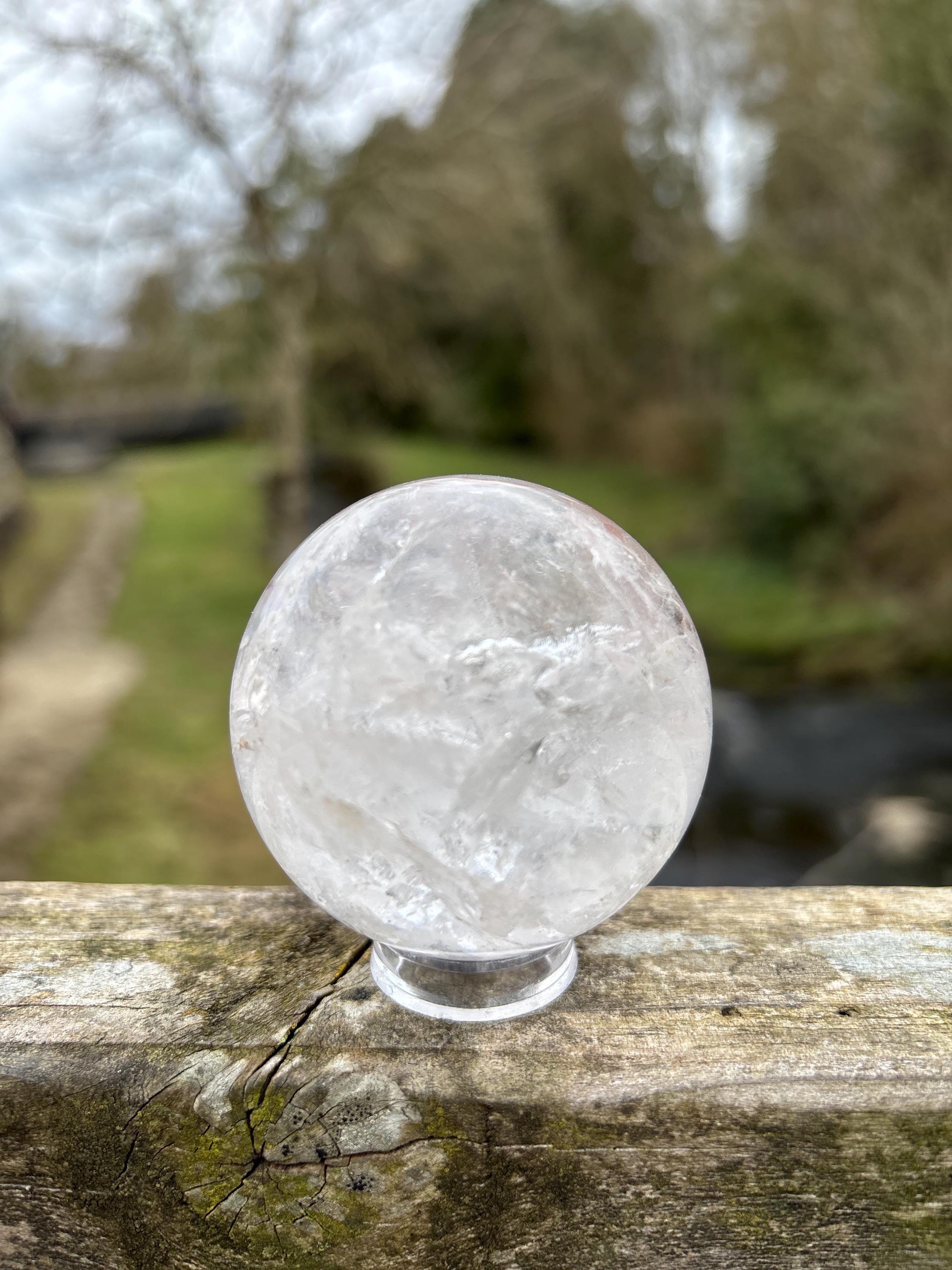 Clear Quartz Crystal Sphere 55mm | Natural Energy Ball | Master Healer Stone | Meditation & Manifestation Crystal