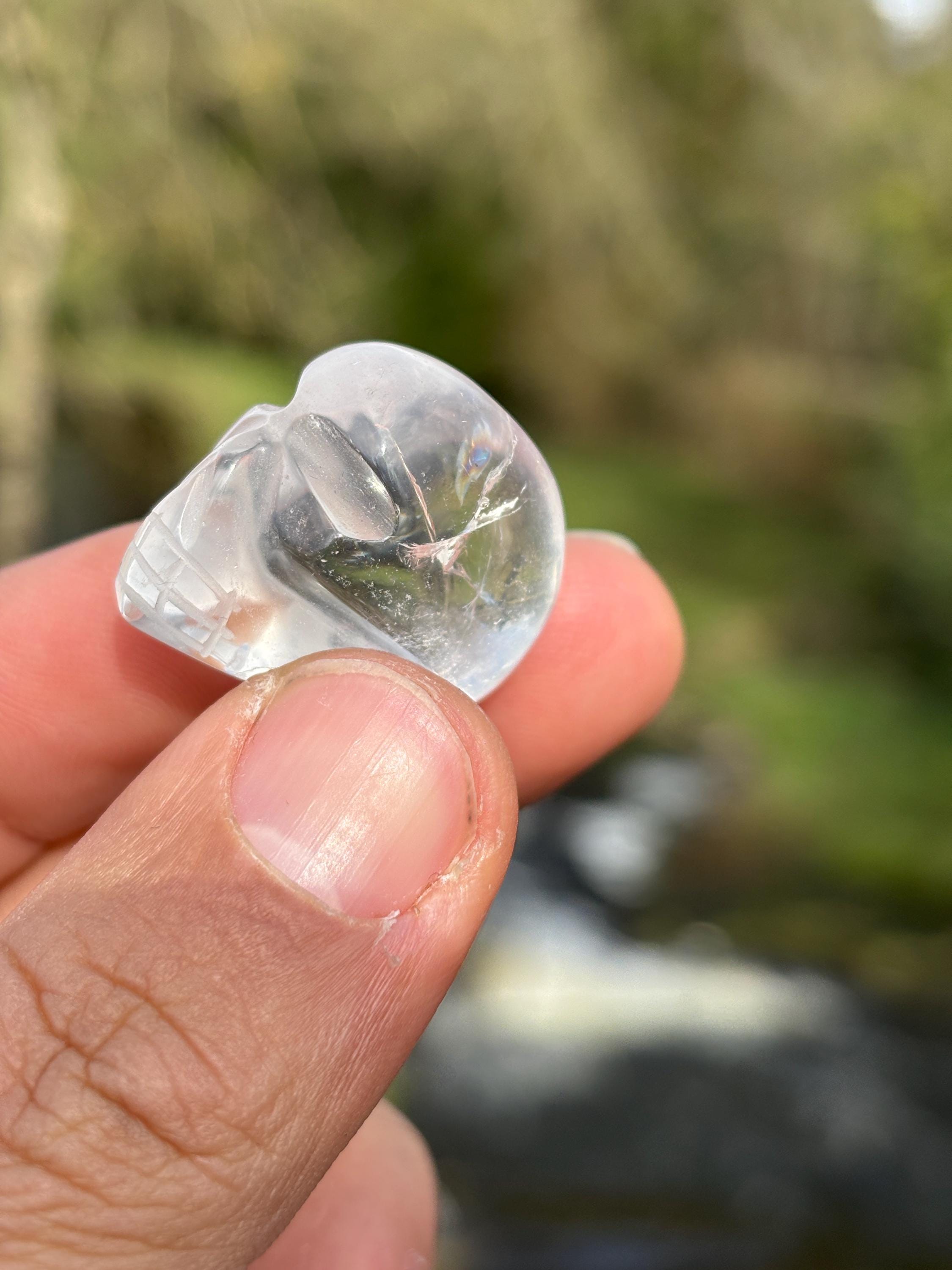 Clear Quartz Mini Skull | Hand Carved Crystal Skull | Master Healer Stone | Spiritual Crystal Decor