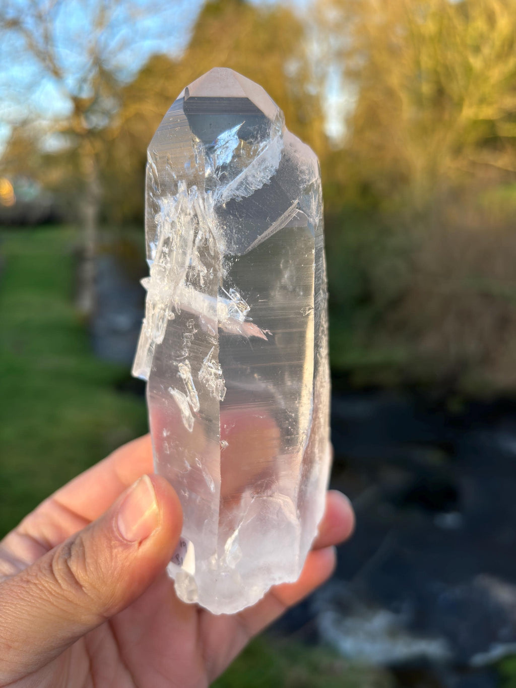 Natural Lemurian Quartz Point | Extra Clear Brazilian Crystal | High Transparency | Raw Collector Specimen | Healing Stone