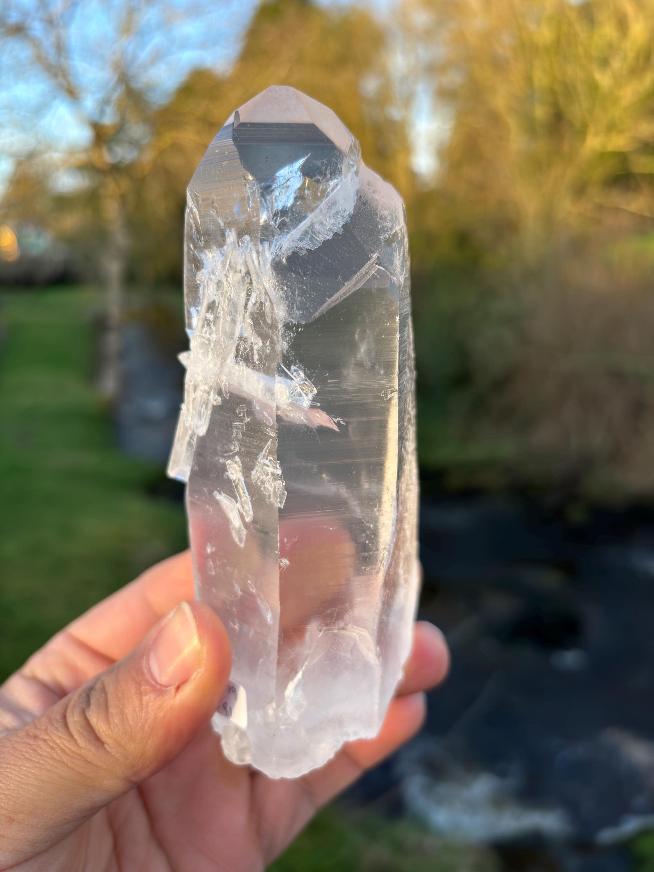 Natural Lemurian Quartz Point | Extra Clear Brazilian Crystal | High Transparency | Raw Collector Specimen | Healing Stone