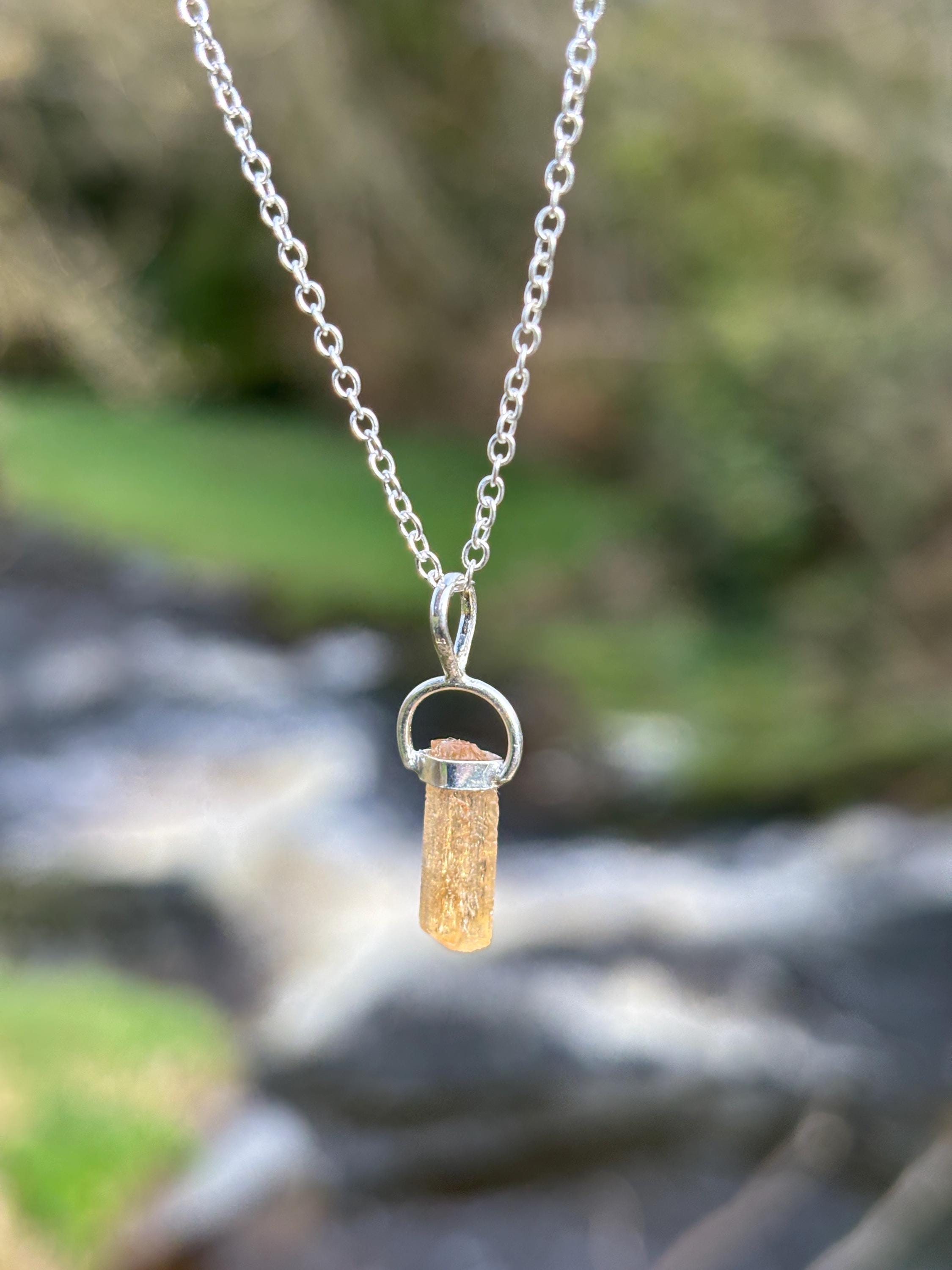 Imperial Topaz Pendant 925 Silver | Natural Golden Gemstone Necklace | Luxury Healing Jewelry | Abundance Stone