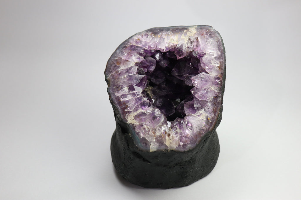 Brazilian Amethyst Geode Crystal. Very deep Purple Color Home Decor