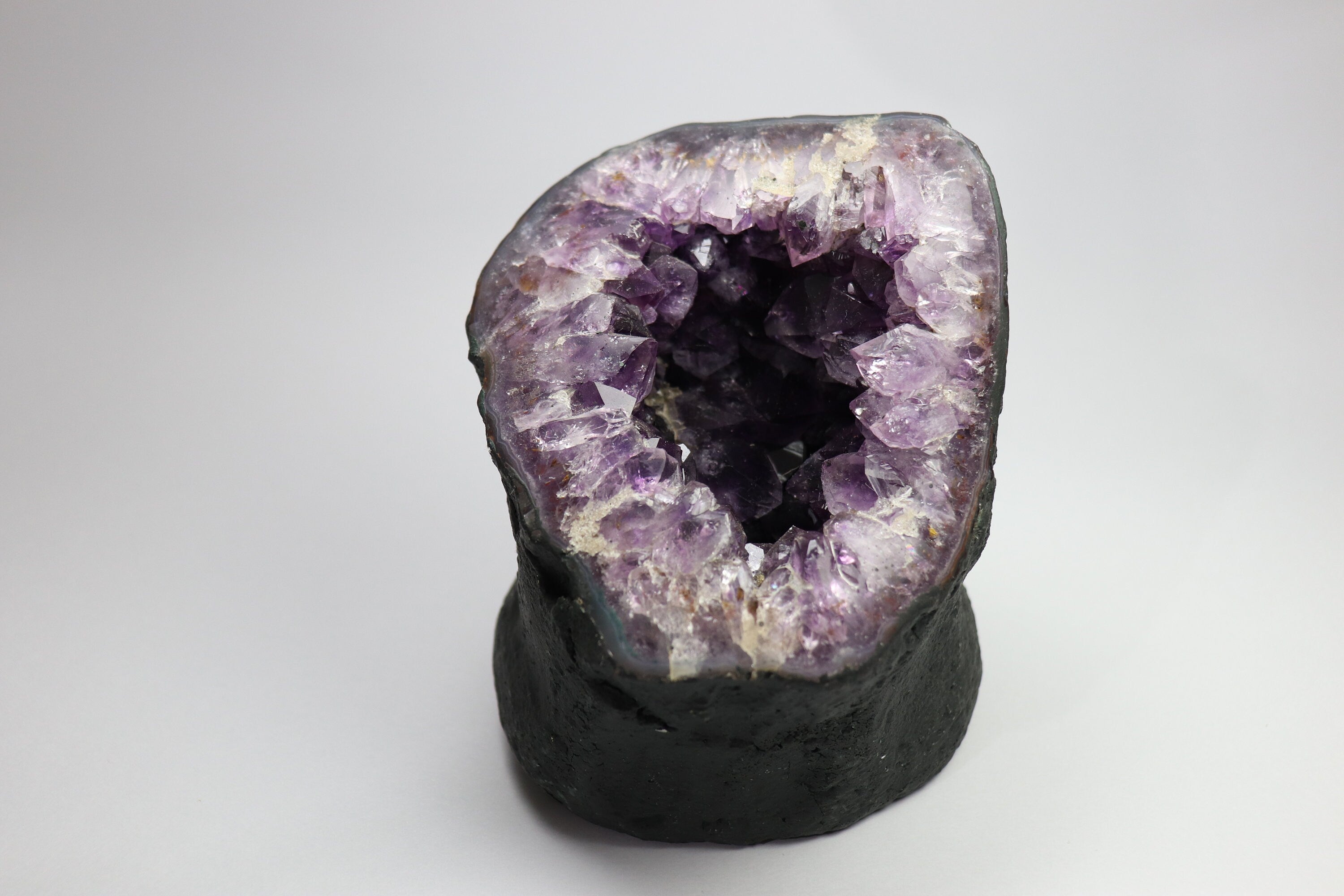 Brazilian Amethyst Geode Crystal. Very deep Purple Color Home Decor