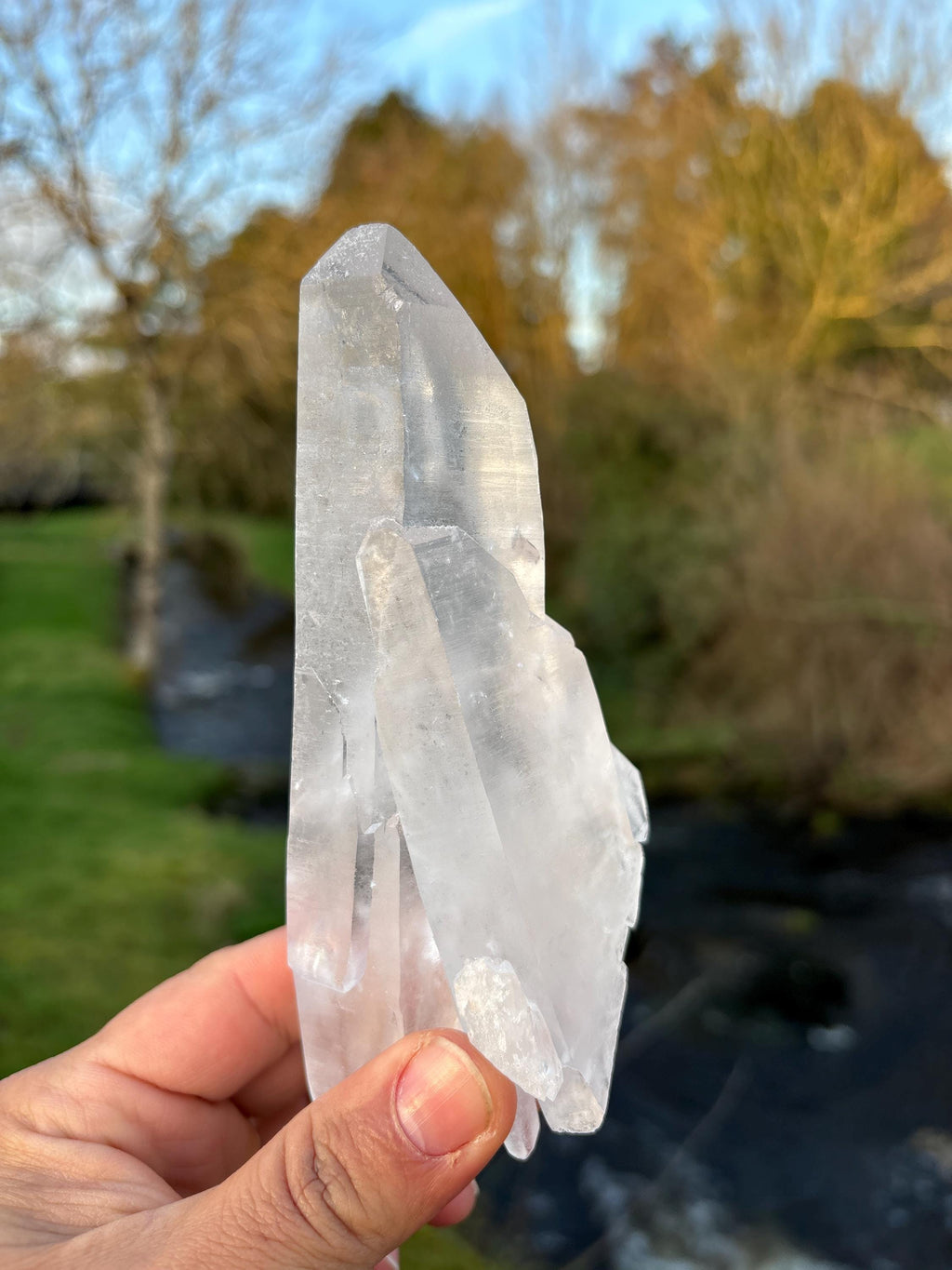 Natural Lemurian Quartz Point | Extra Clear Brazilian Crystal | High Transparency | Raw Collector Specimen | Healing Stone