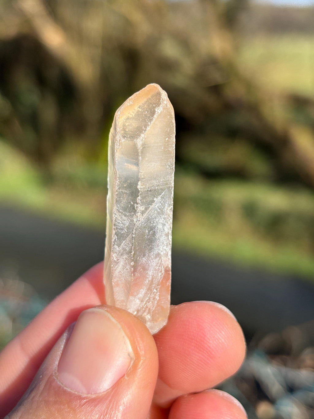 Tangerine Lemurian Quartz Point | Small Natural Crystal | Orange Healing Stone | Sacral Chakra | Raw Mineral