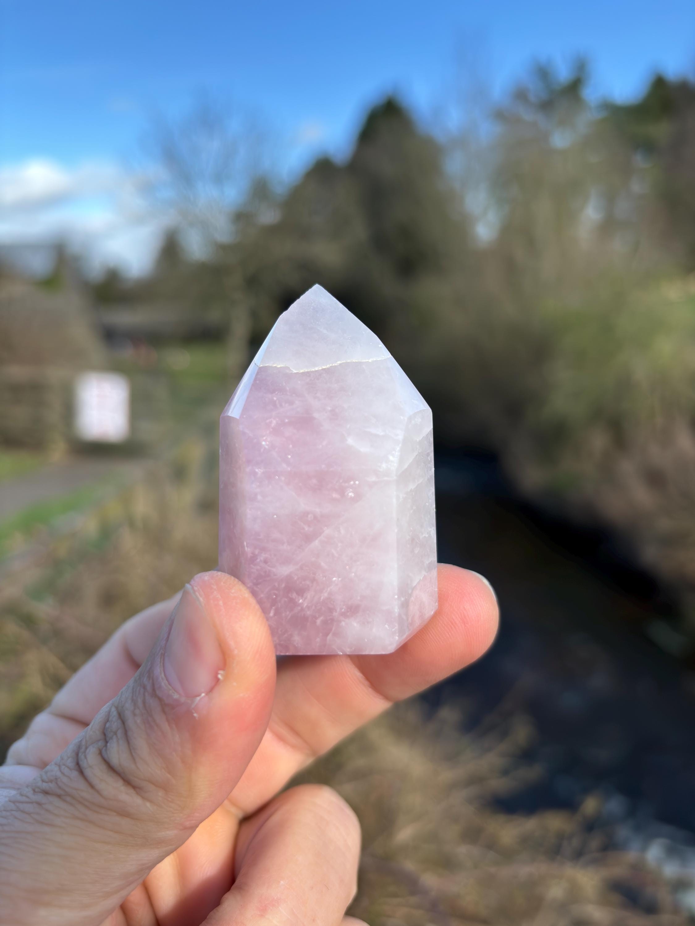Rose Quartz Crystal Point – Polished Tower, Brazilian Healing Stone