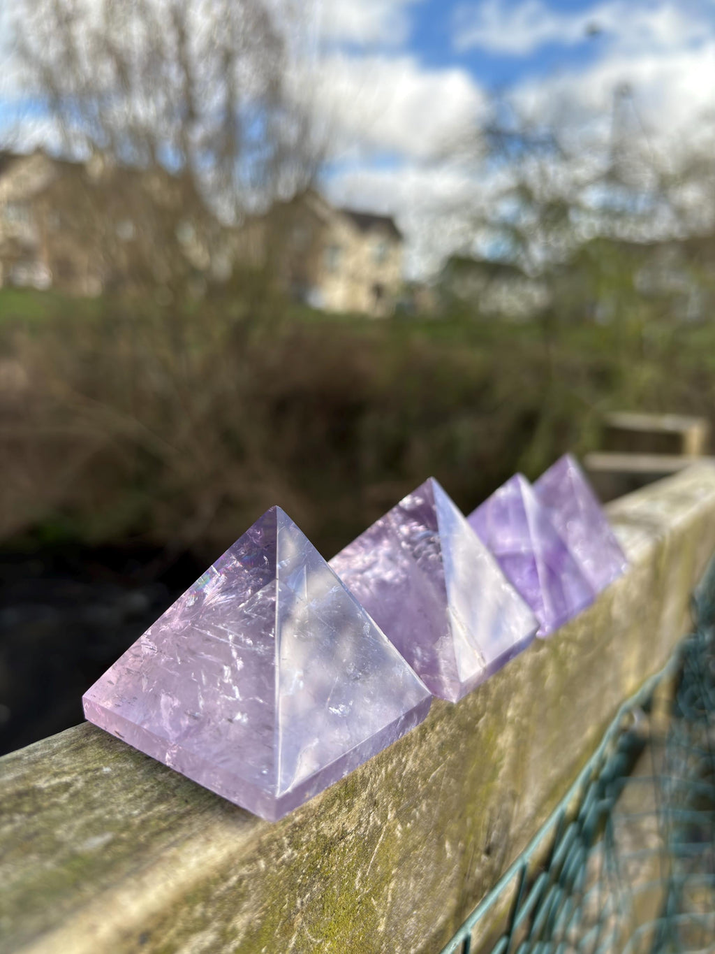 Amethyst Crystal Pyramid 50mm | Purple Quartz Energy Stone | Sacred Geometry Healing Crystal | Meditation & Decor
