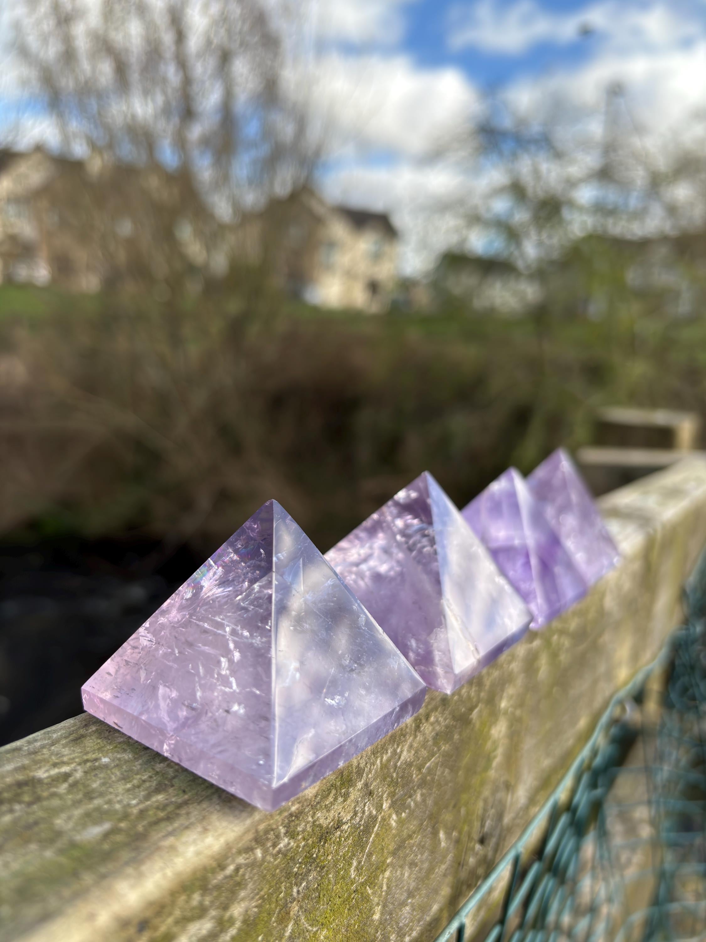 Amethyst Crystal Pyramid 50mm | Purple Quartz Energy Stone | Sacred Geometry Healing Crystal | Meditation & Decor