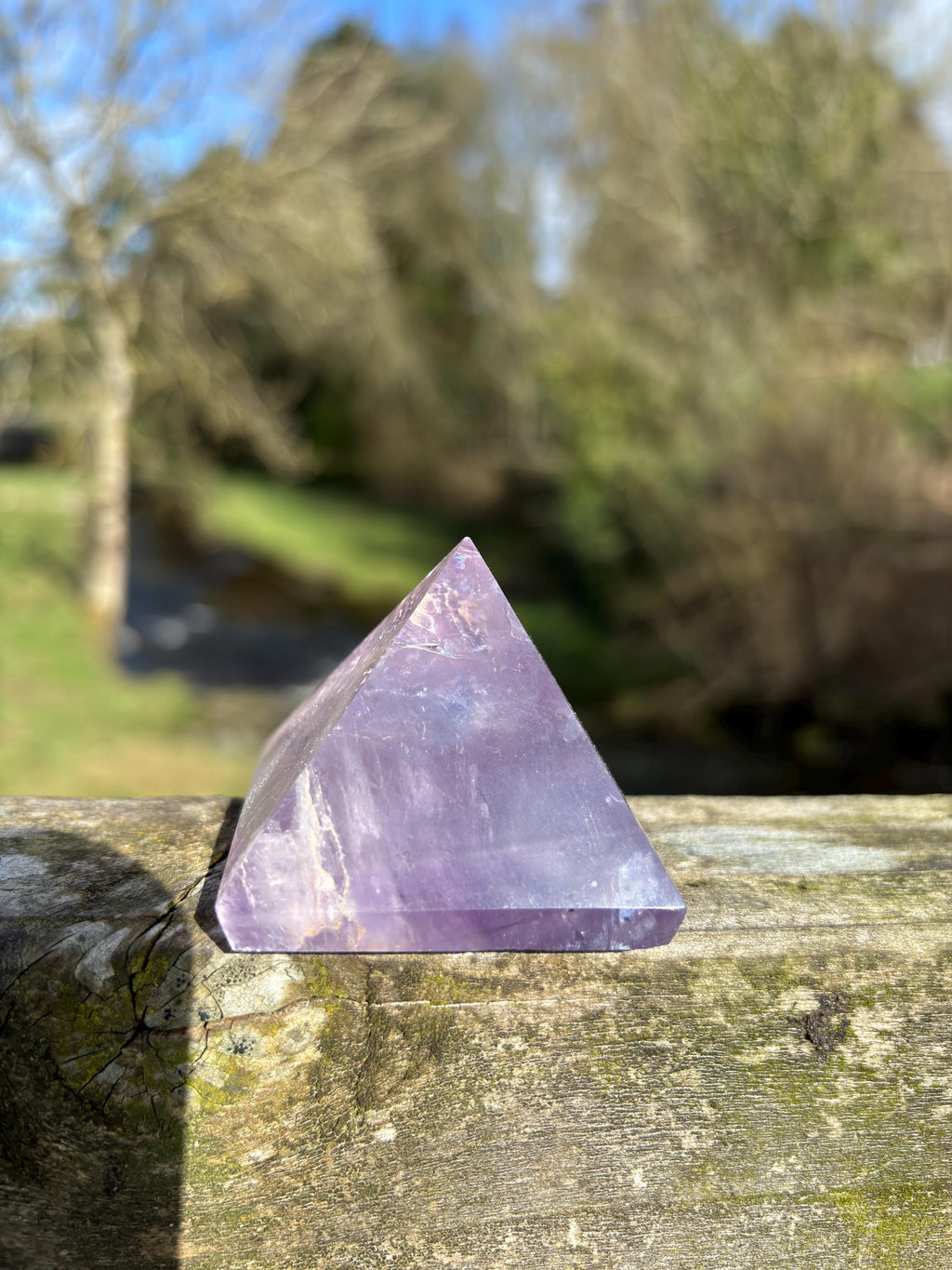 Amethyst Crystal Pyramid 50mm | Purple Quartz Energy Stone | Sacred Geometry Healing Crystal | Meditation & Decor