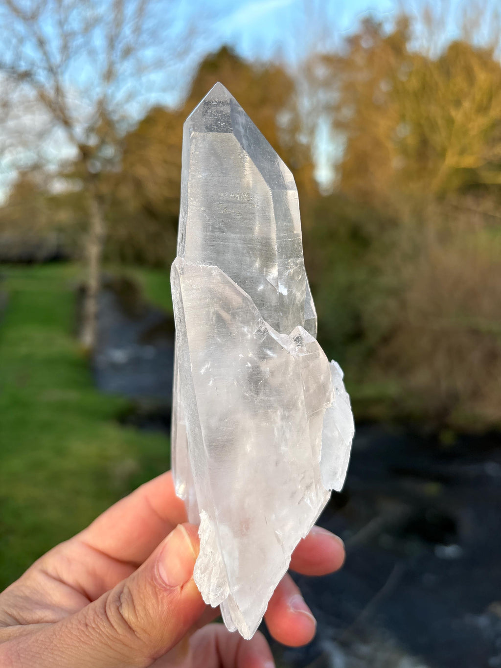 Natural Lemurian Quartz Point | Extra Clear Brazilian Crystal | High Transparency | Raw Collector Specimen | Healing Stone