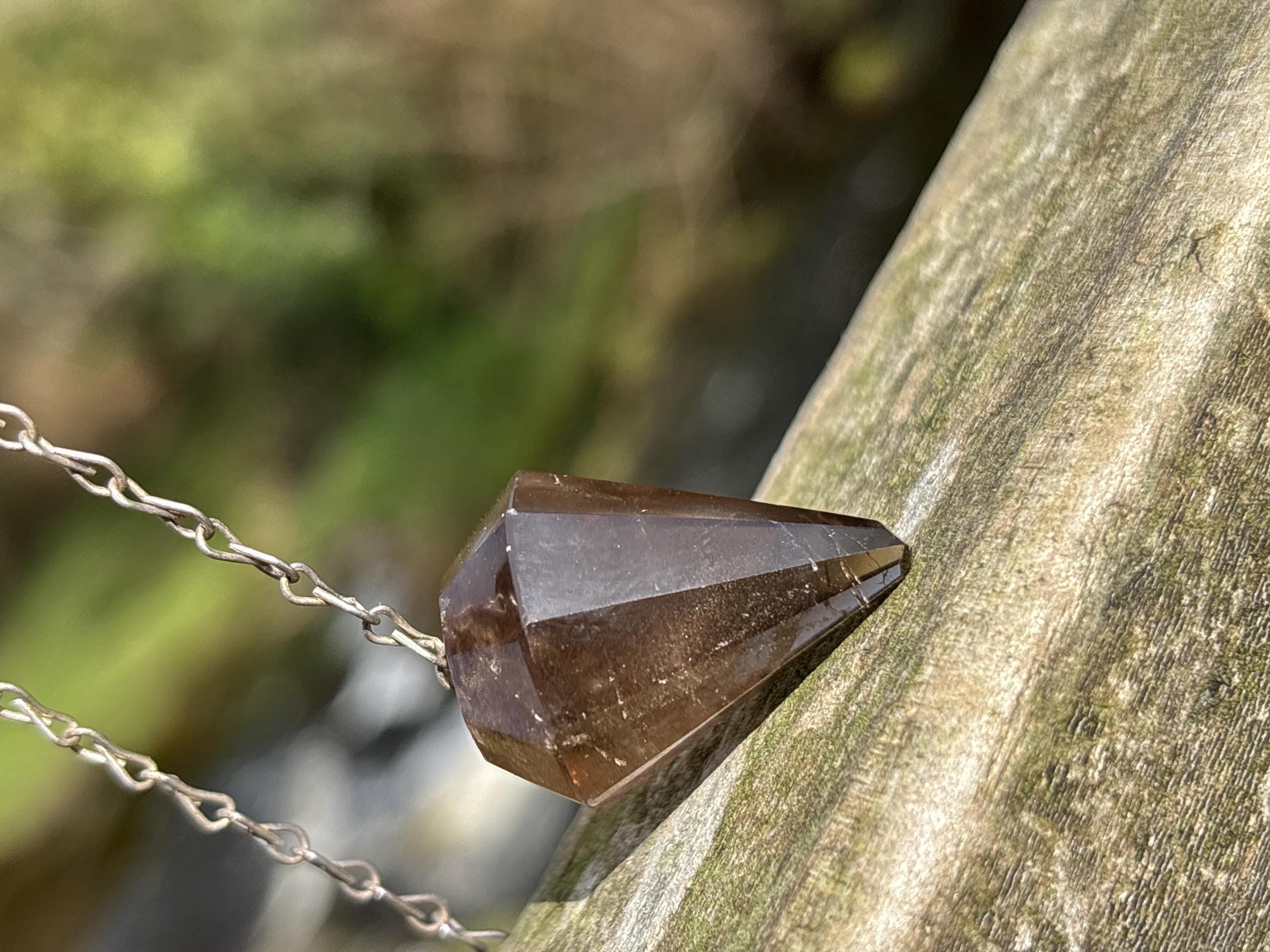 Smoky Quartz Pendulum | Grounding Crystal Dowsing Tool | Root Chakra Healing Stone | Divination Pendulum