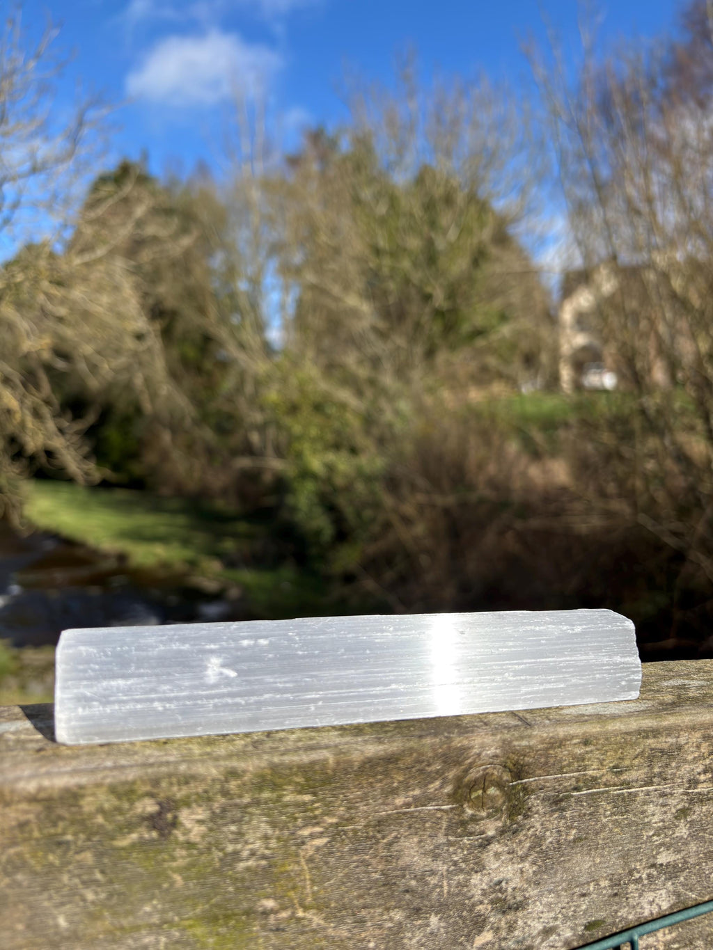 Natural Selenite Stick - Satin Spar Crystal Wand for Cleansing, Energy Clearing & Home Decor