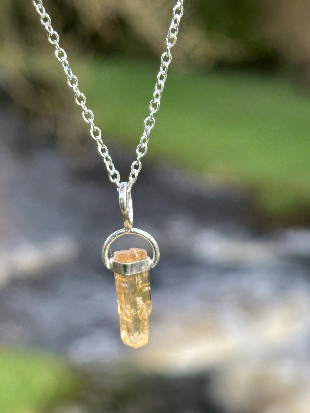 Imperial Topaz Pendant 925 Silver | Natural Golden Gemstone Necklace | Luxury Healing Jewelry | Abundance Stone