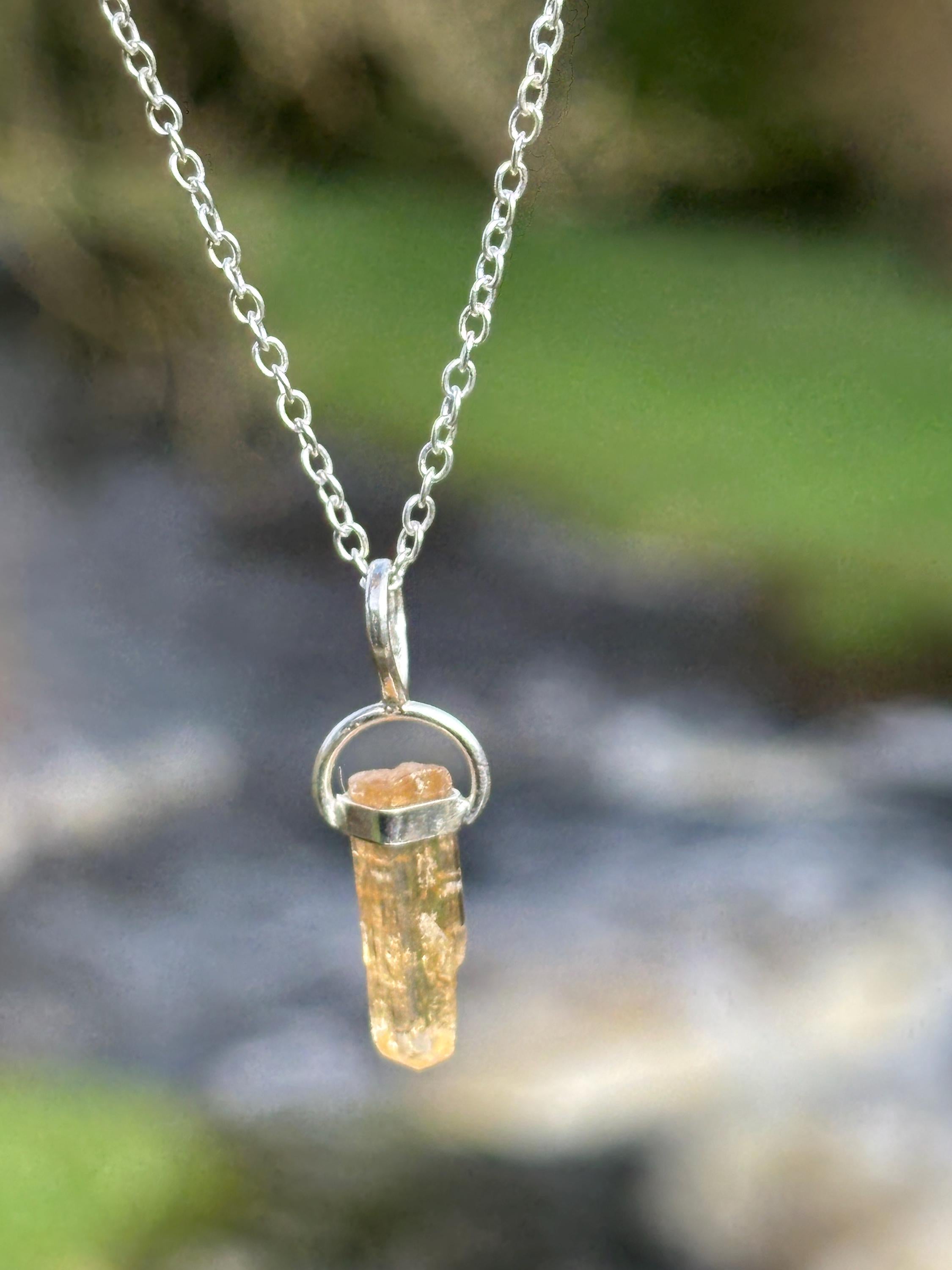 Imperial Topaz Pendant 925 Silver | Natural Golden Gemstone Necklace | Luxury Healing Jewelry | Abundance Stone