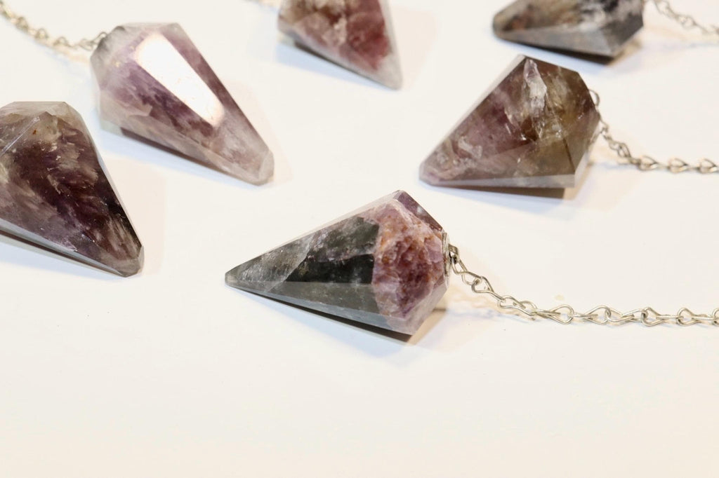 Natural Cacoxenite Crystal Pendulum - Intuition & Chakra Divination Tool for Energy Work