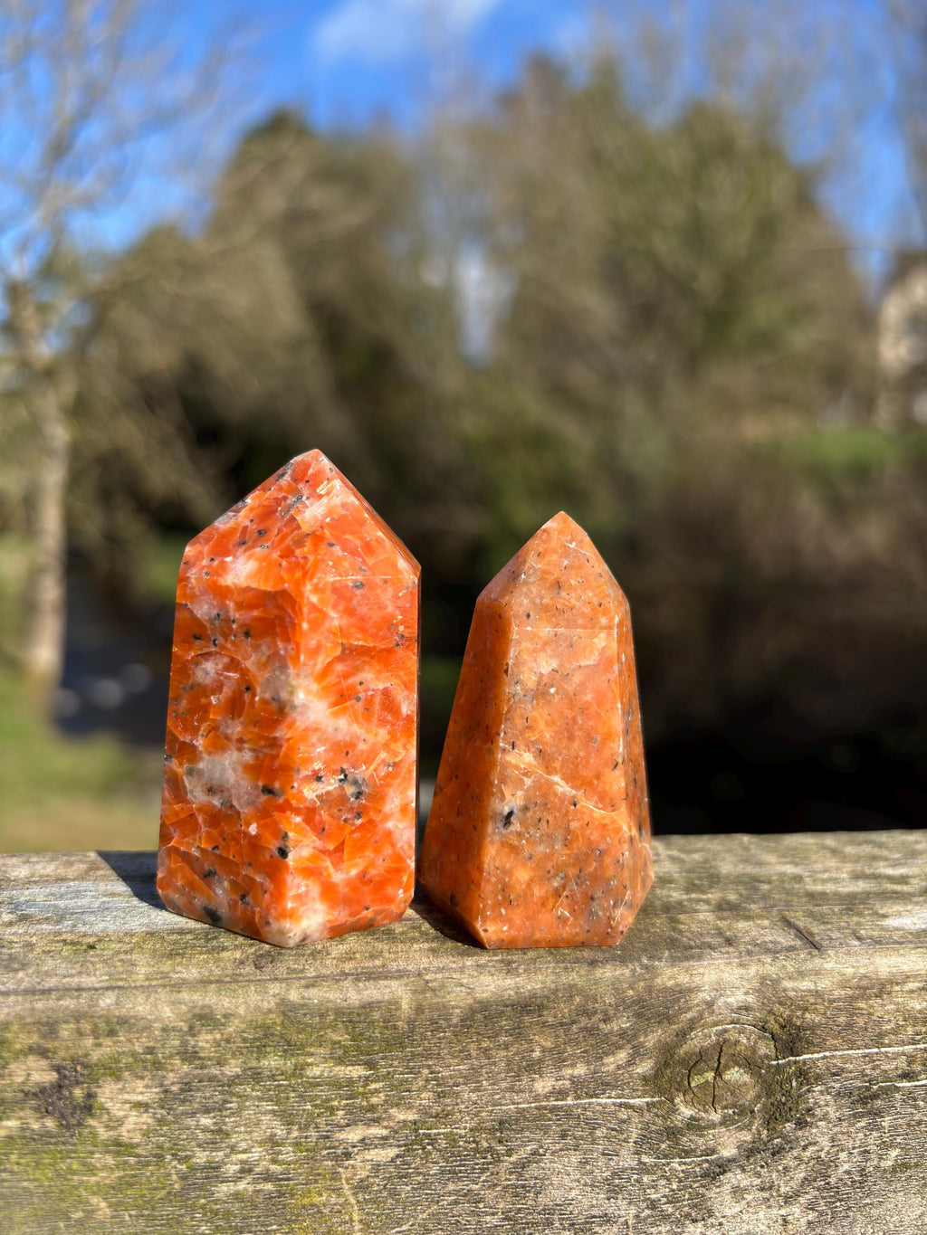 Orange Calcite Polished Point | Natural Crystal Tower, Home Decor