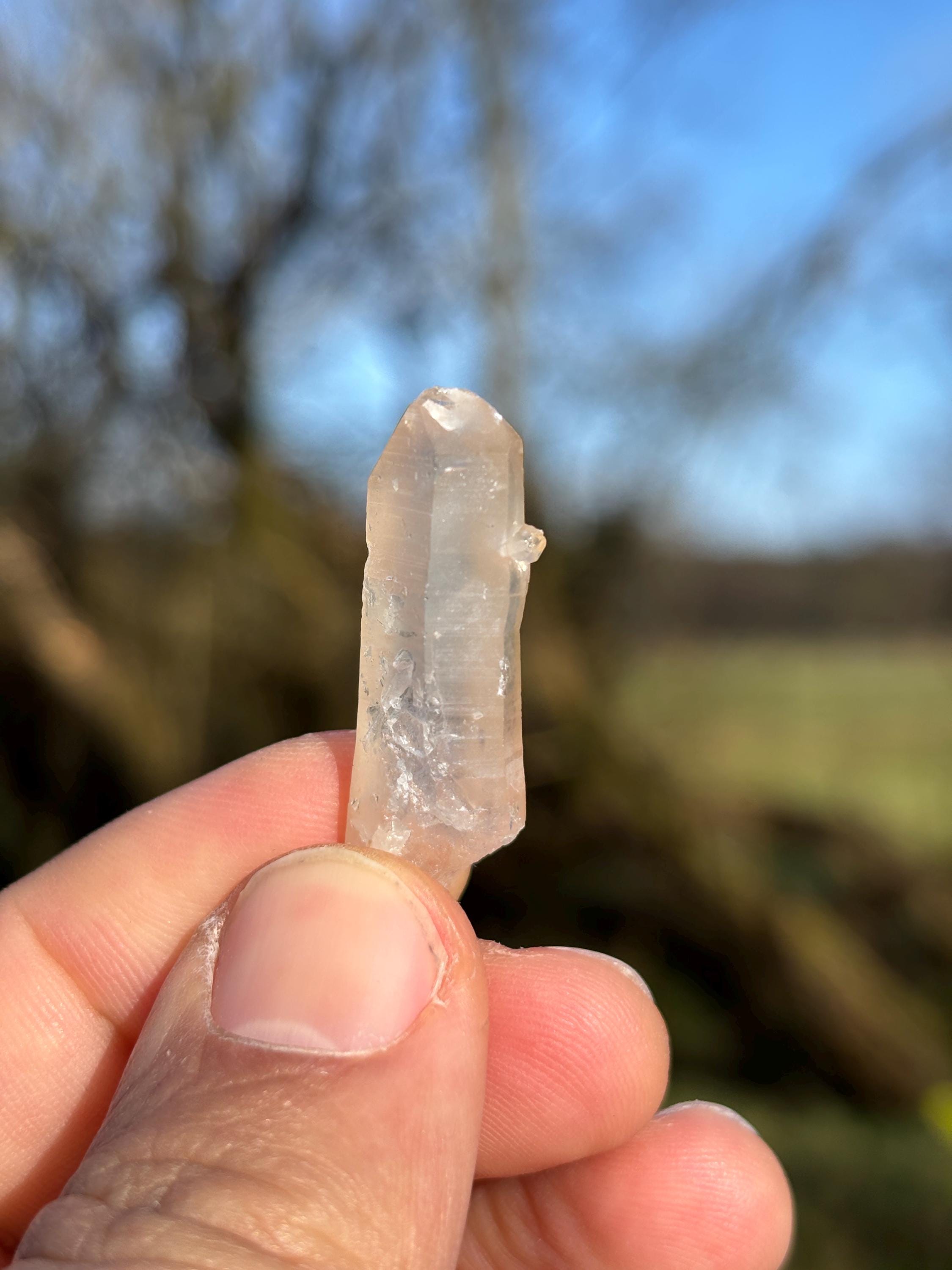 Tangerine Lemurian Quartz Point | Small Natural Crystal | Orange Healing Stone | Sacral Chakra | Raw Mineral