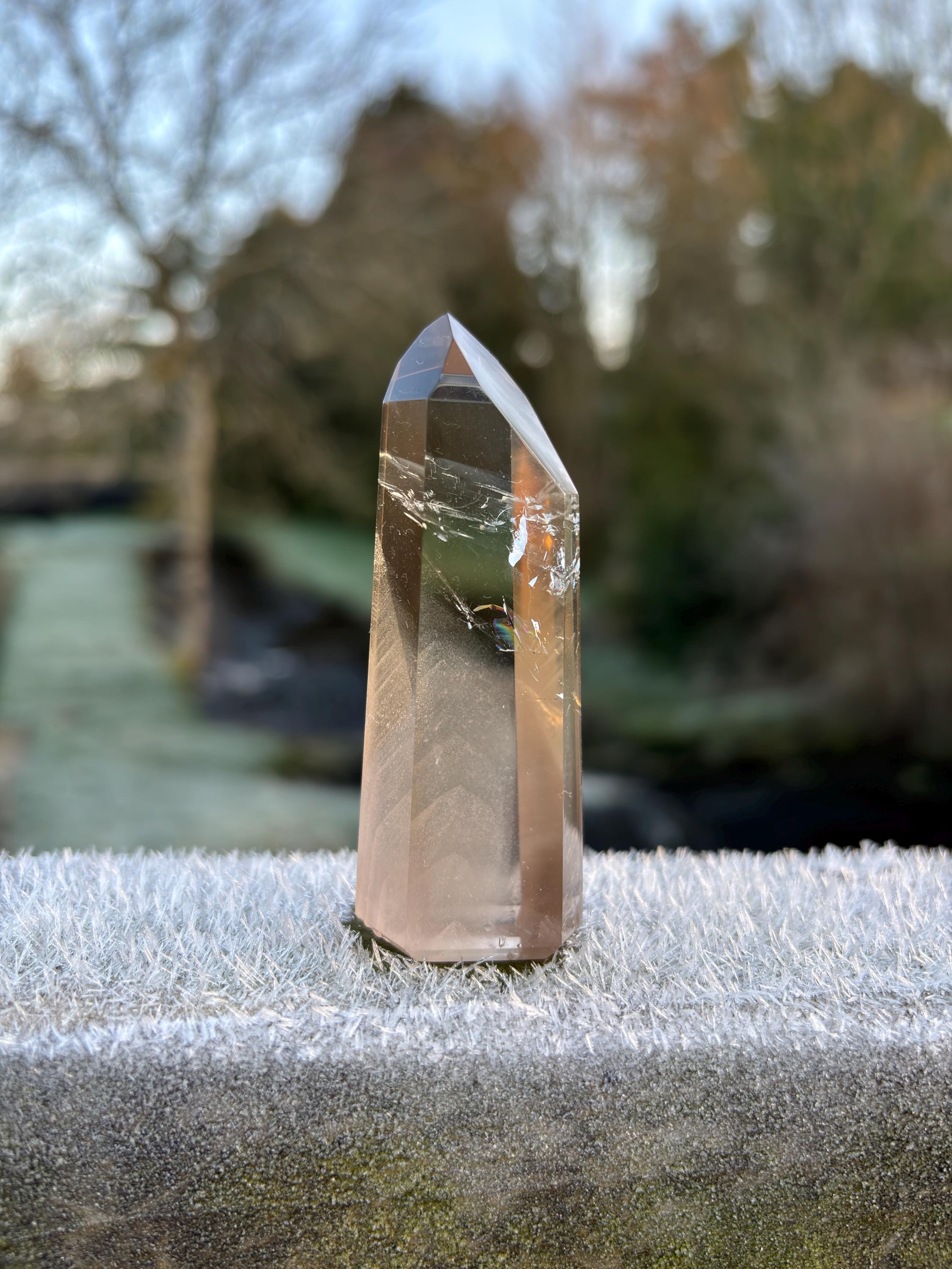 Smoky Quartz Phantom Polished Point | Natural Crystal Tower | Grounding & Protection Stone | High Quality Healing Crystal
