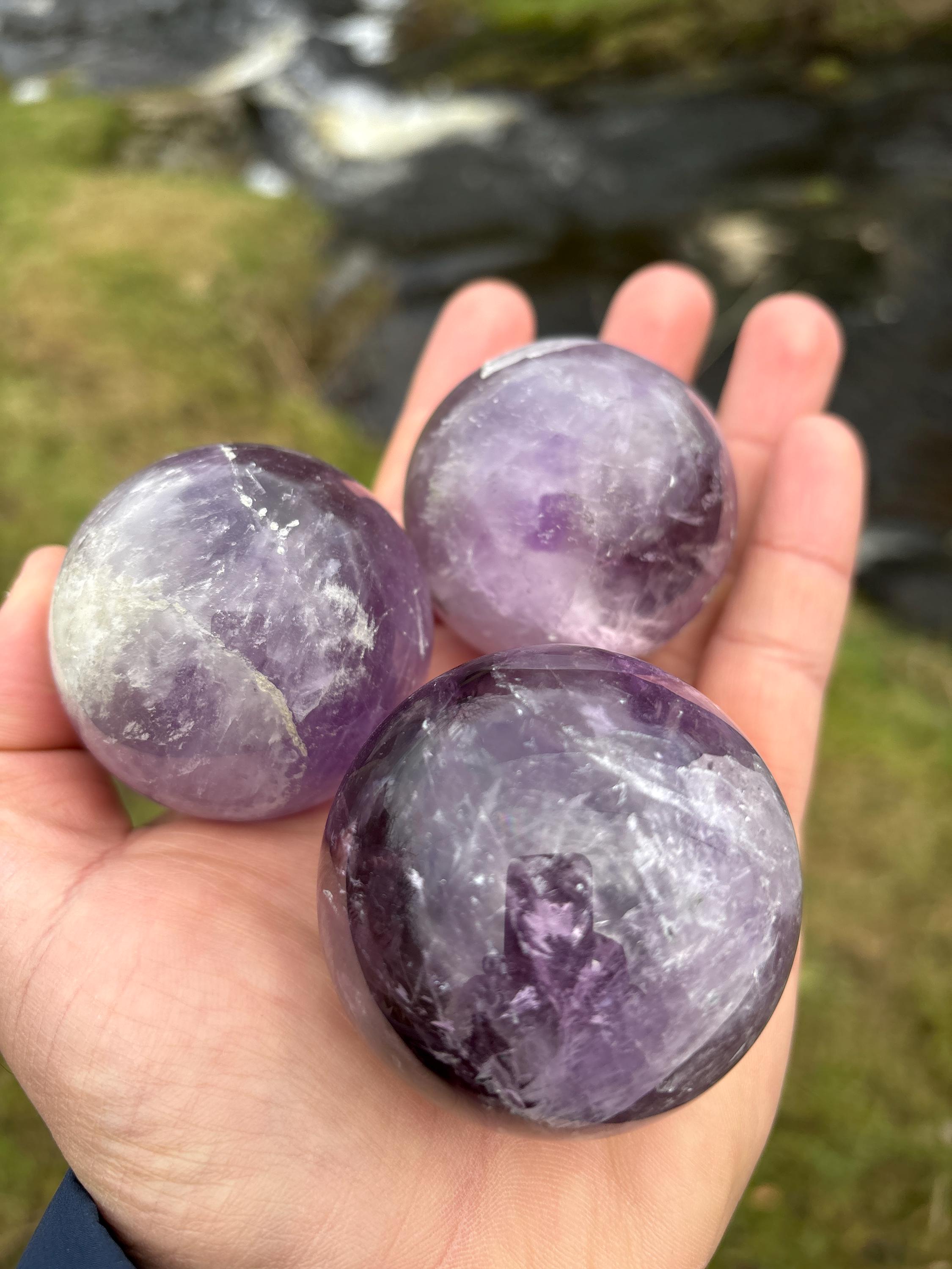 Polished Amethyst Sphere (55mm) | Natural Purple Quartz, Meditation Decor