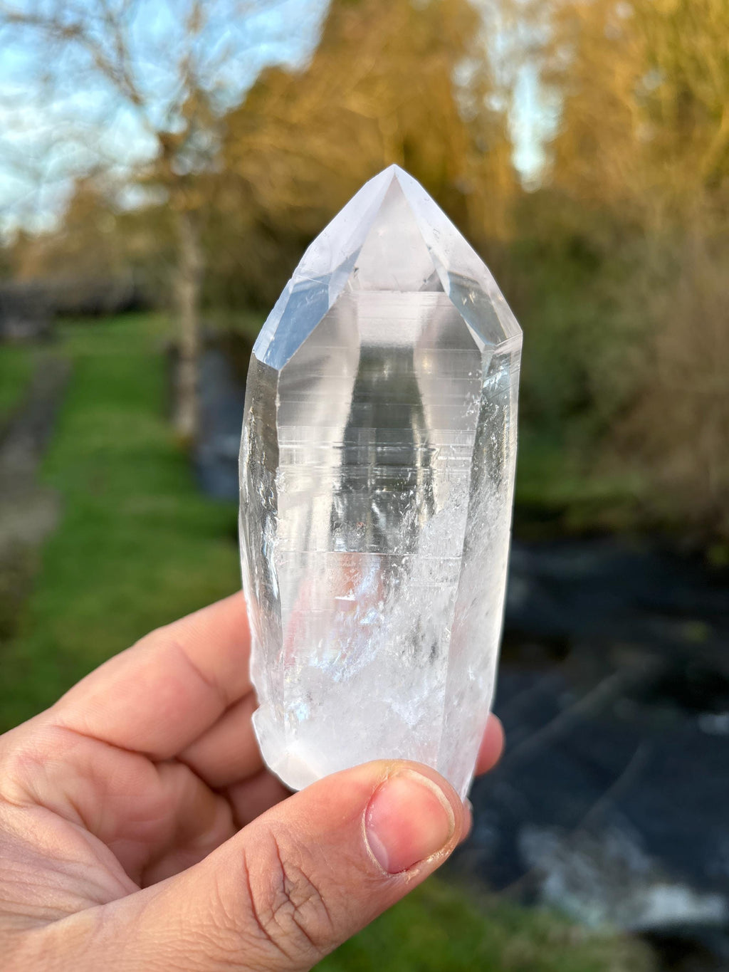Natural Lemurian Quartz Point | Extra Clear Brazilian Crystal | High Transparency | Raw Collector Specimen | Healing Stone