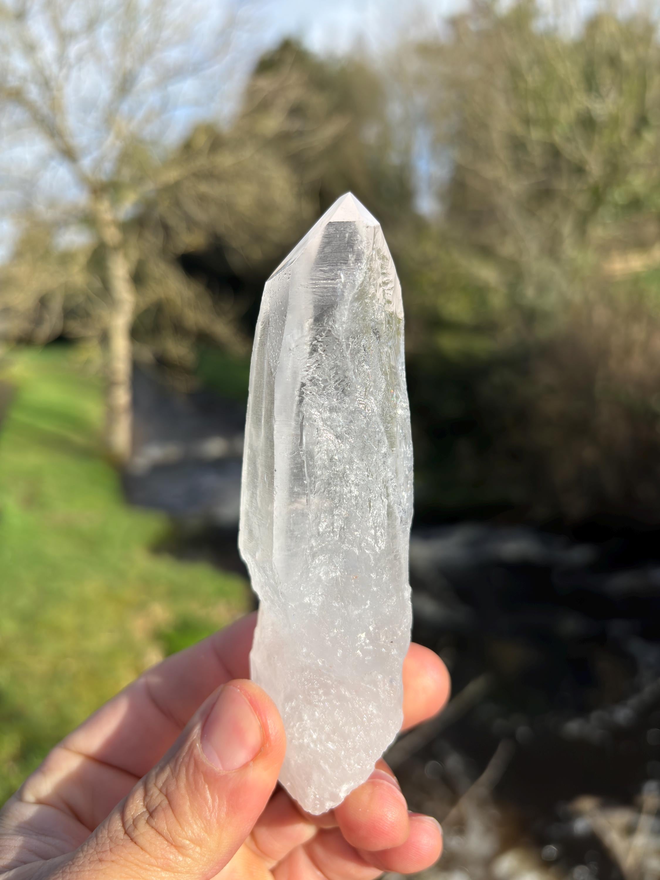 Natural Lemurian Quartz Point | Raw Crystal with Striations | Healing Stone for Meditation | High Vibration Crystal | Mineral Specimen