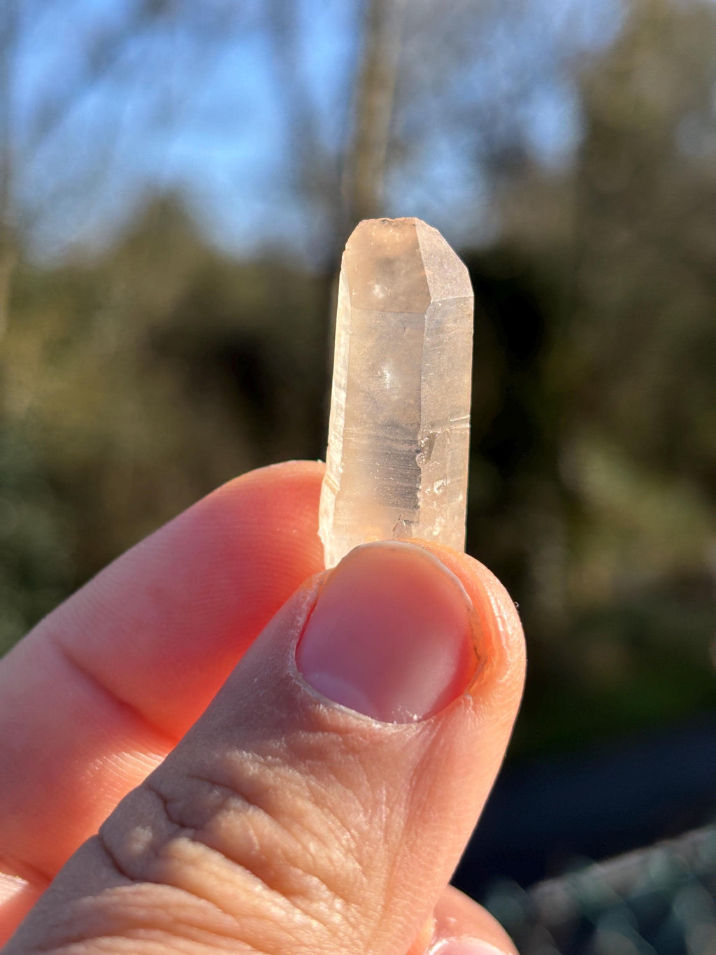 Tangerine Lemurian Quartz Point | Small Natural Crystal | Orange Healing Stone | Sacral Chakra | Raw Mineral