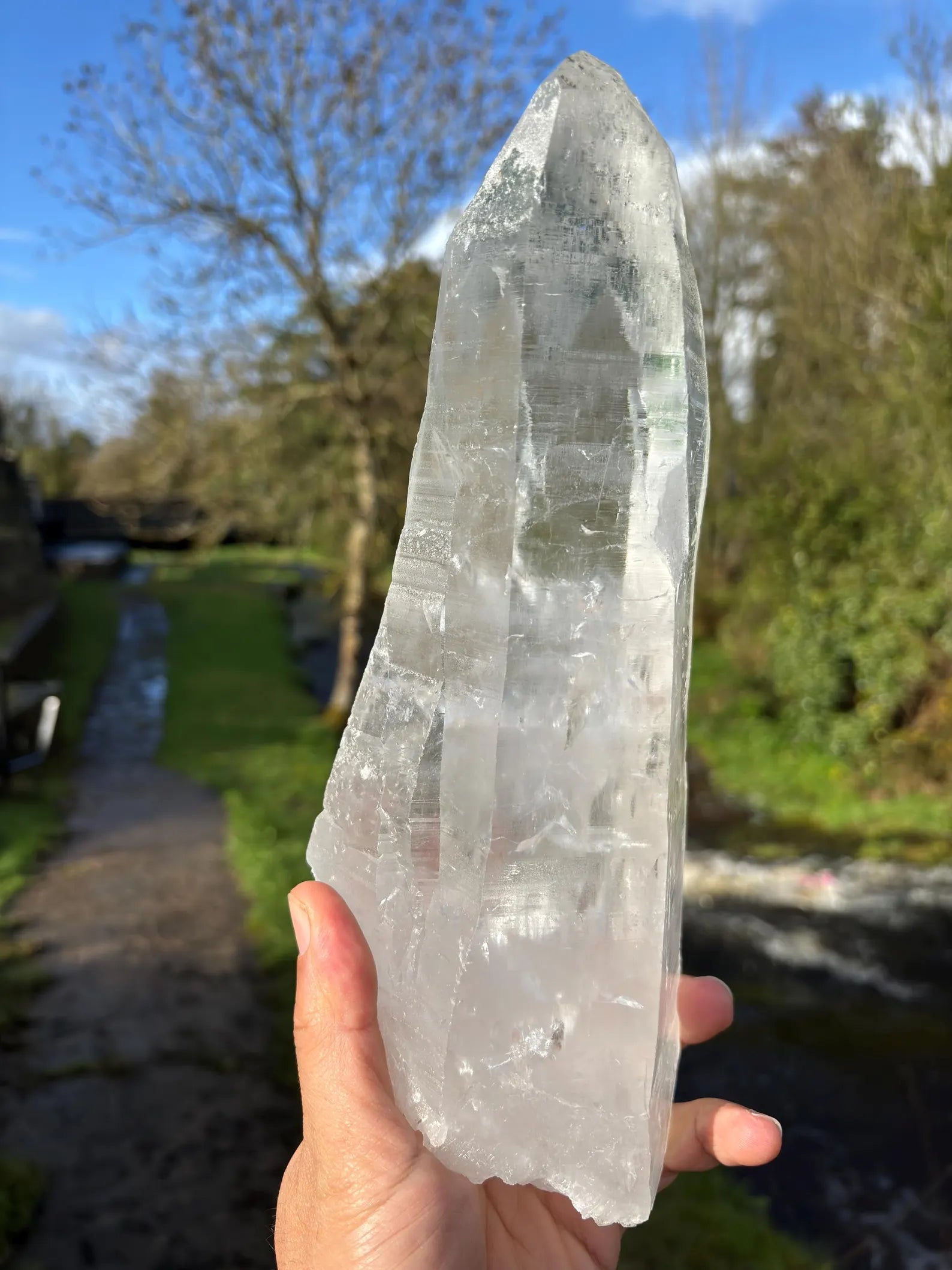 Large Lemurian Quartz Point 27cm | Brazilian Crystal 2.3kg | Master Healer | Collector Specimen | High Vibration Stone