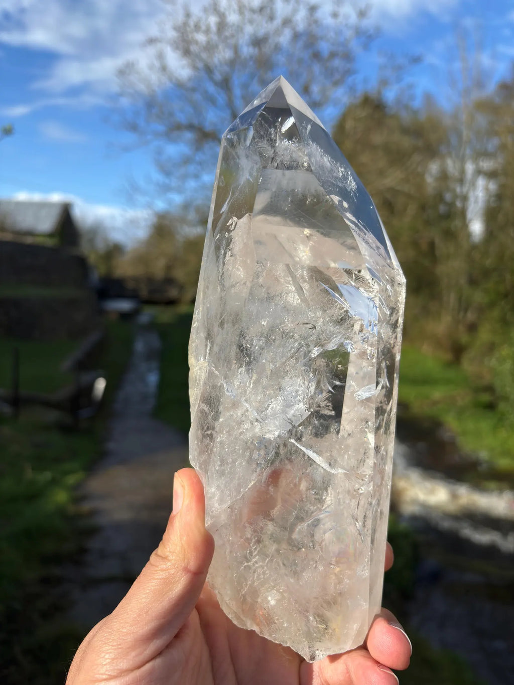 Large Polished Lemurian Quartz Point 22cm | Extra Clear Brazilian Crystal | Collector Specimen | Healing Stone