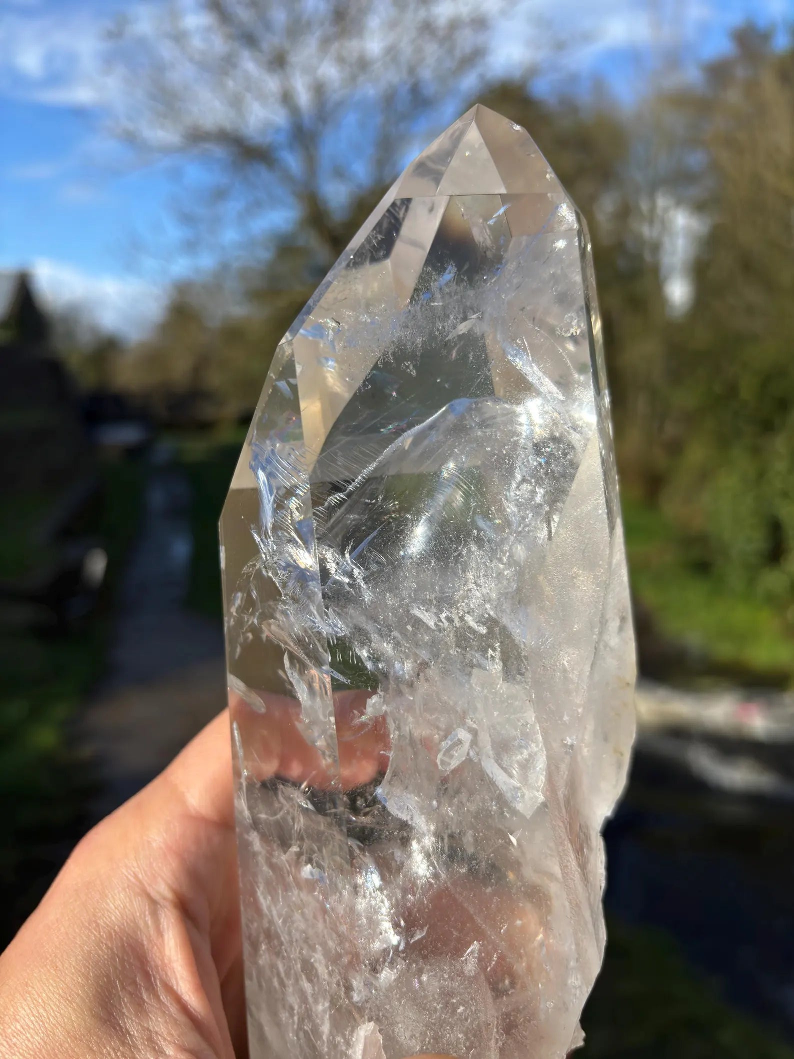 Large Polished Lemurian Quartz Point 22cm | Extra Clear Brazilian Crystal | Collector Specimen | Healing Stone