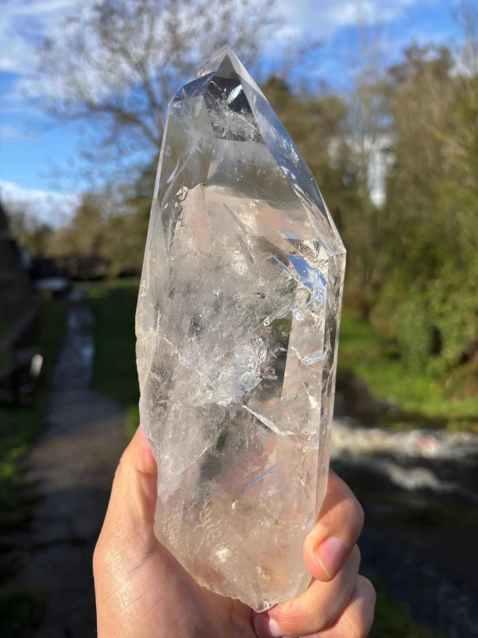 Large Polished Lemurian Quartz Point 22cm | Extra Clear Brazilian Crystal | Collector Specimen | Healing Stone