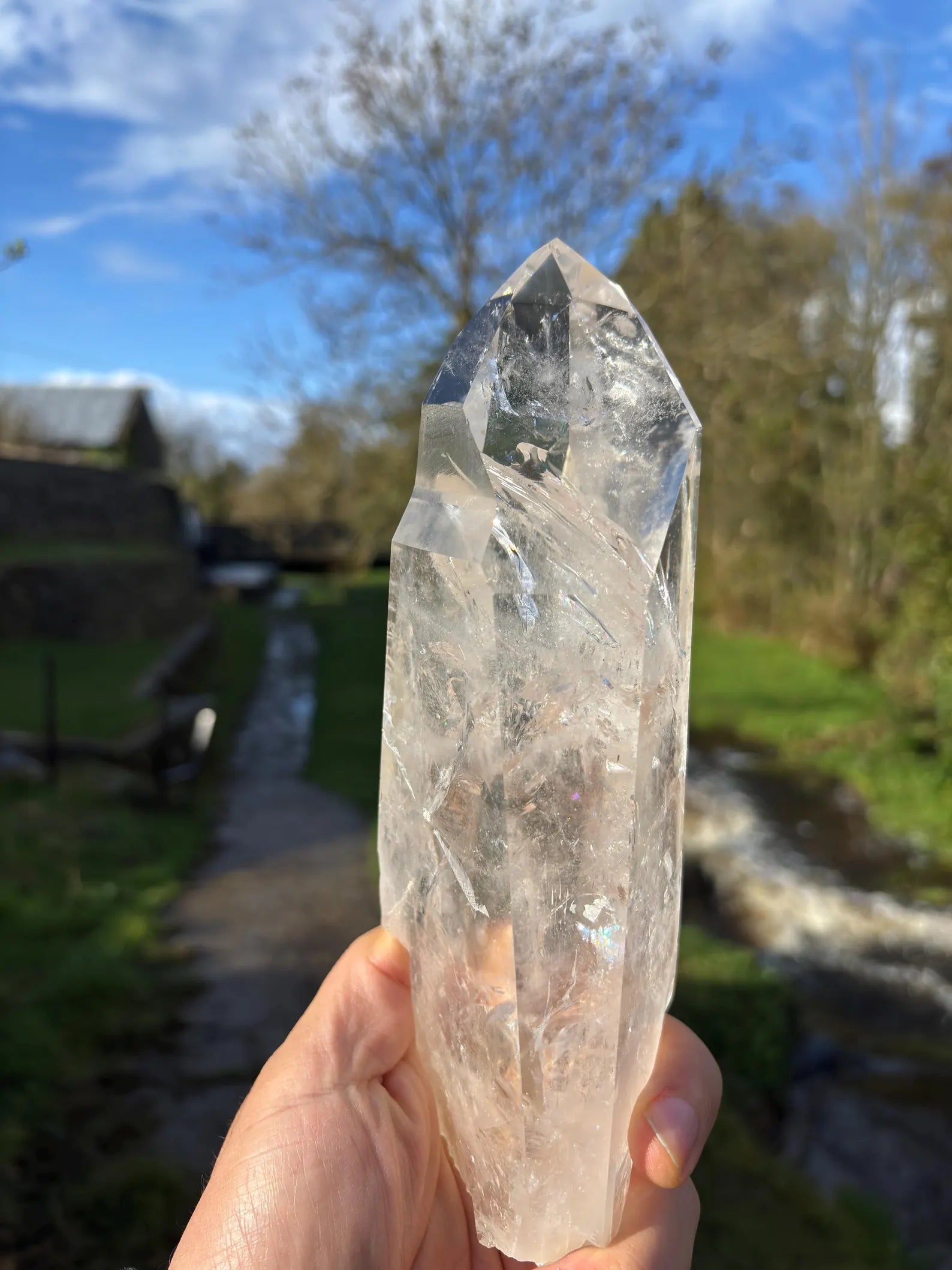 Large Polished Lemurian Quartz Point 22cm | Extra Clear Brazilian Crystal | Collector Specimen | Healing Stone