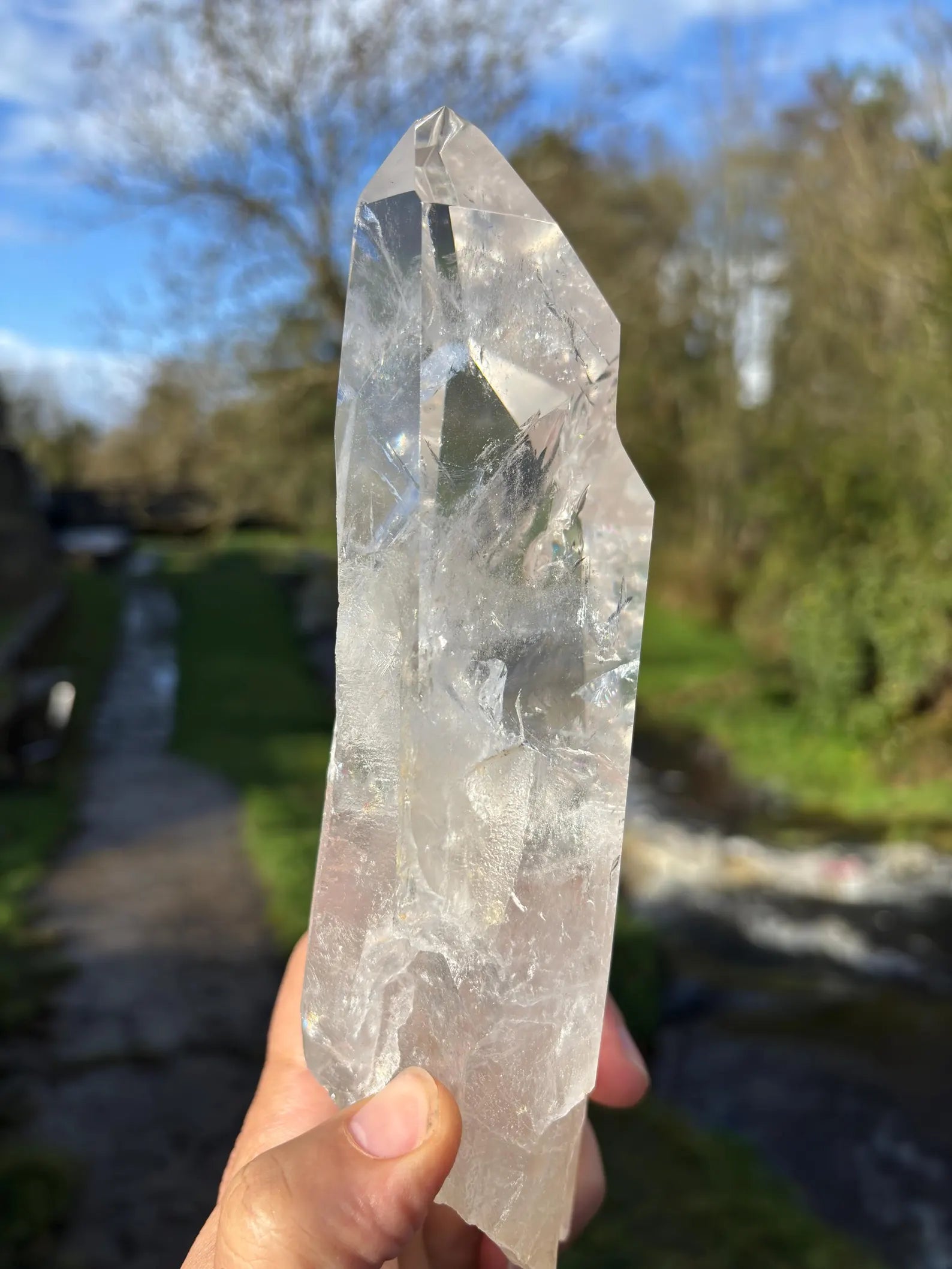 Large Polished Lemurian Quartz Point 22cm | Extra Clear Brazilian Crystal | Collector Specimen | Healing Stone