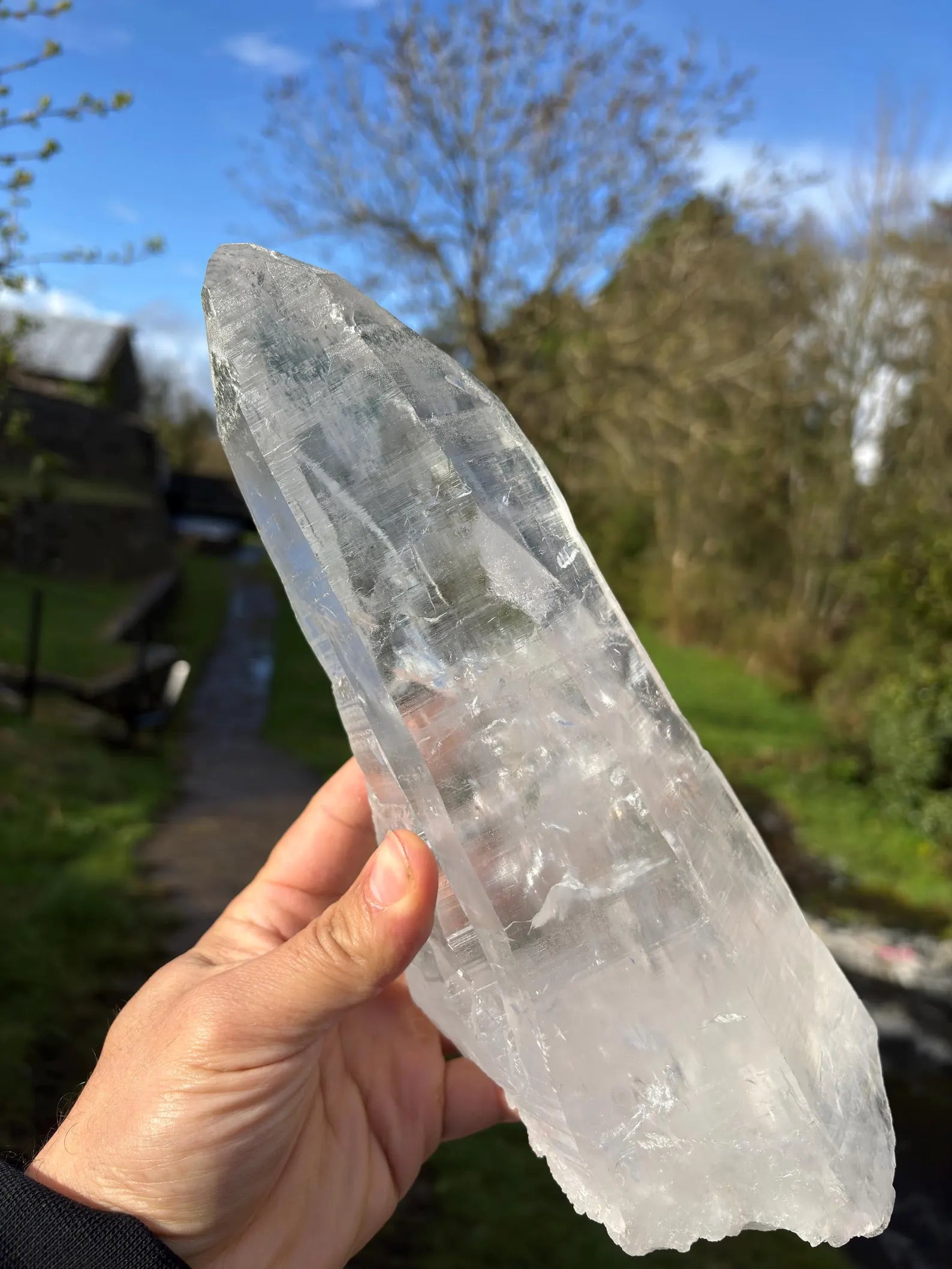 Large Lemurian Quartz Point 27cm | Brazilian Crystal 2.3kg | Master Healer | Collector Specimen | High Vibration Stone