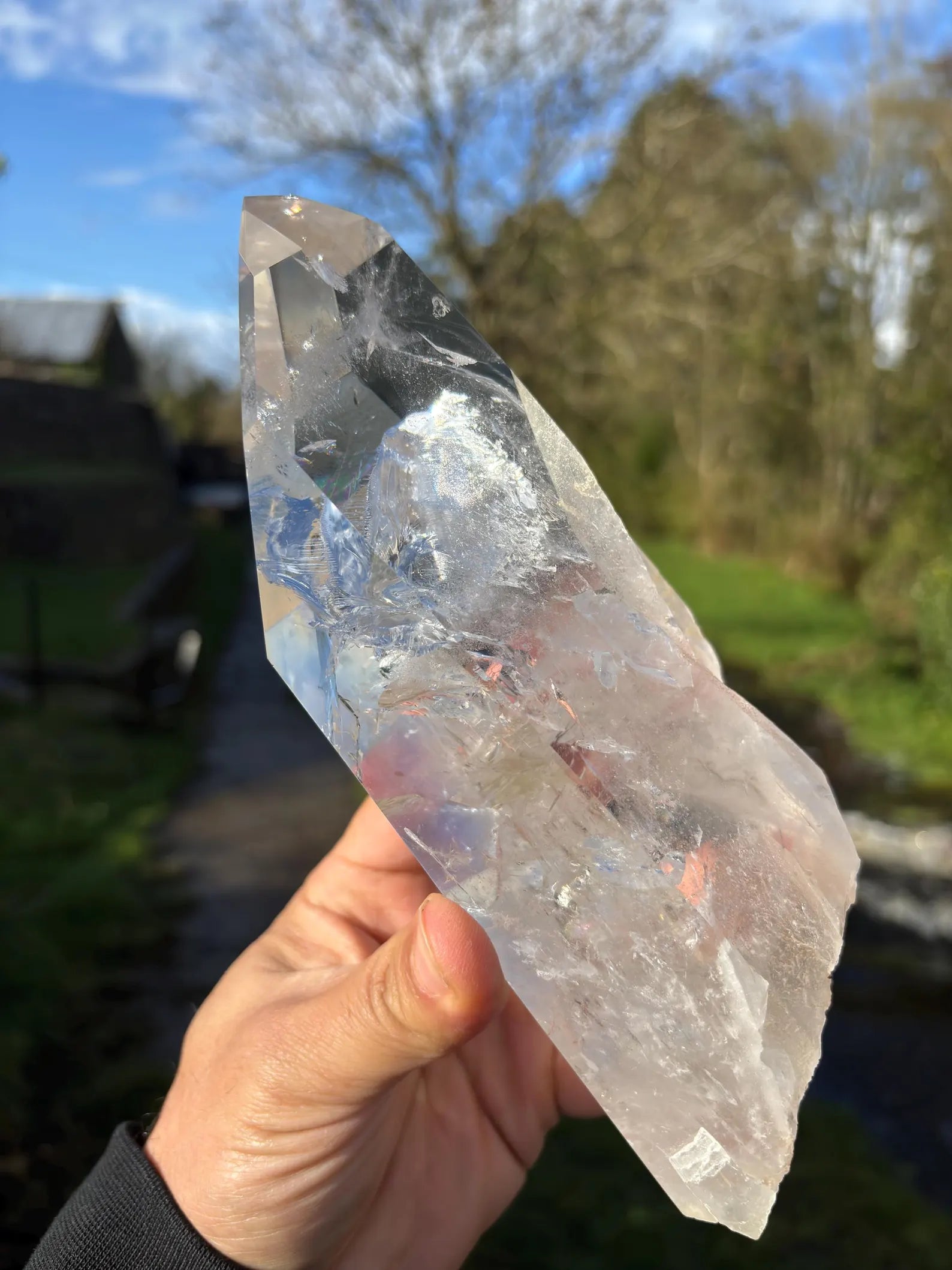 Large Polished Lemurian Quartz Point 22cm | Extra Clear Brazilian Crystal | Collector Specimen | Healing Stone