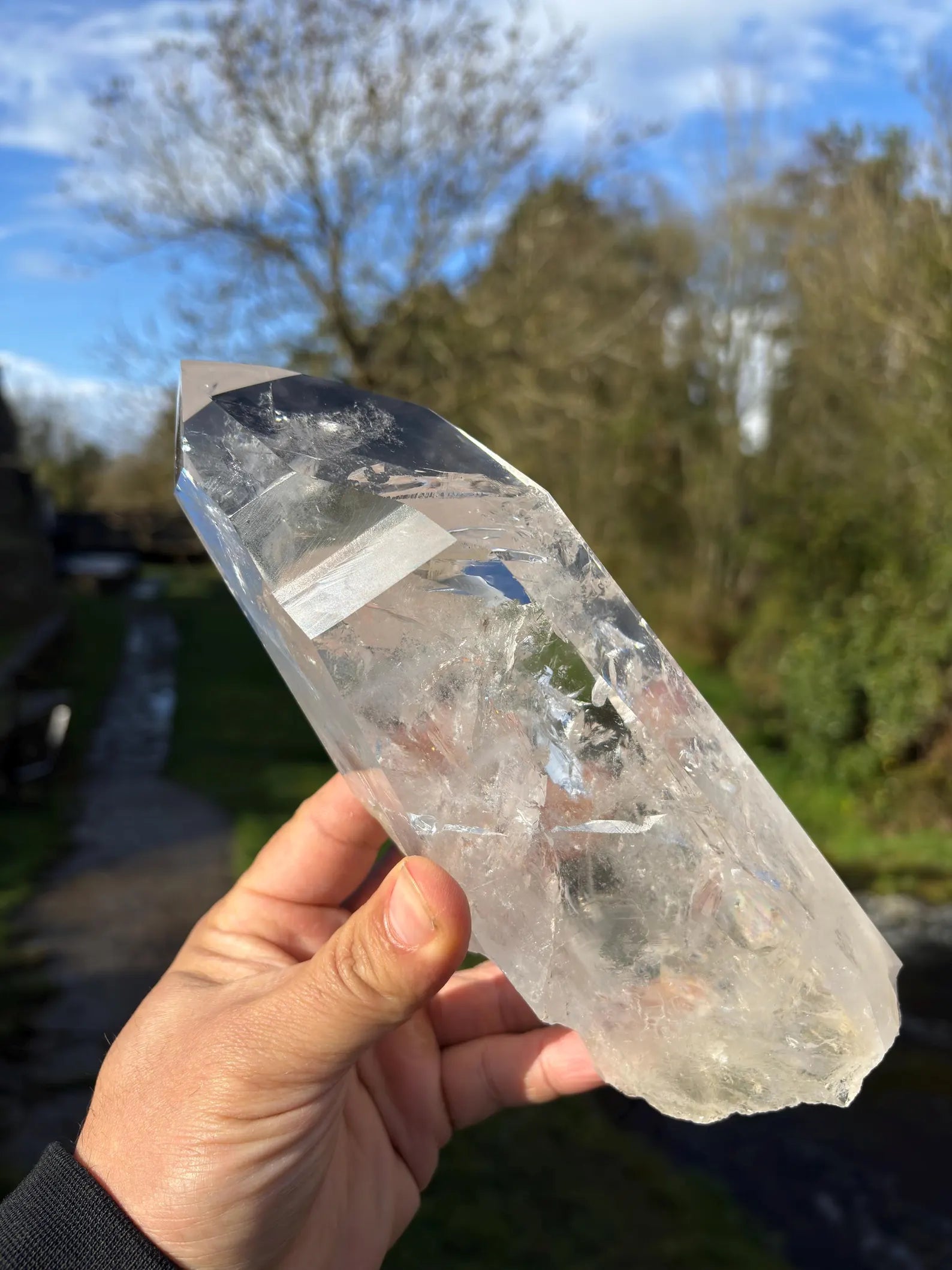 Large Polished Lemurian Quartz Point 22cm | Extra Clear Brazilian Crystal | Collector Specimen | Healing Stone