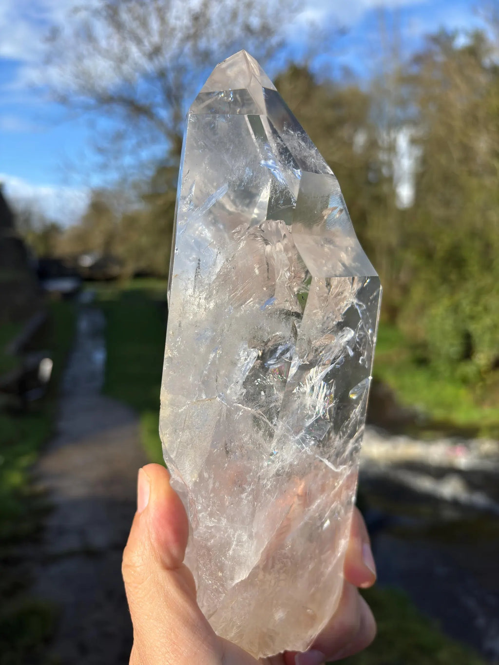 Large Polished Lemurian Quartz Point 22cm | Extra Clear Brazilian Crystal | Collector Specimen | Healing Stone
