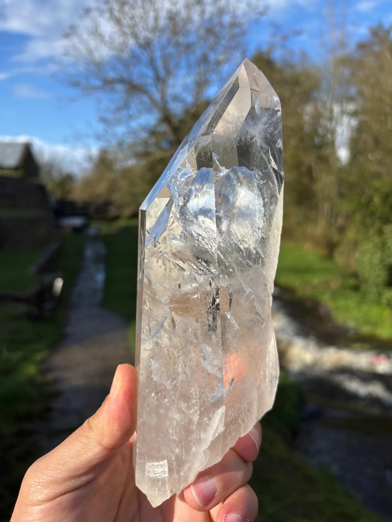Large Polished Lemurian Quartz Point 22cm | Extra Clear Brazilian Crystal | Collector Specimen | Healing Stone