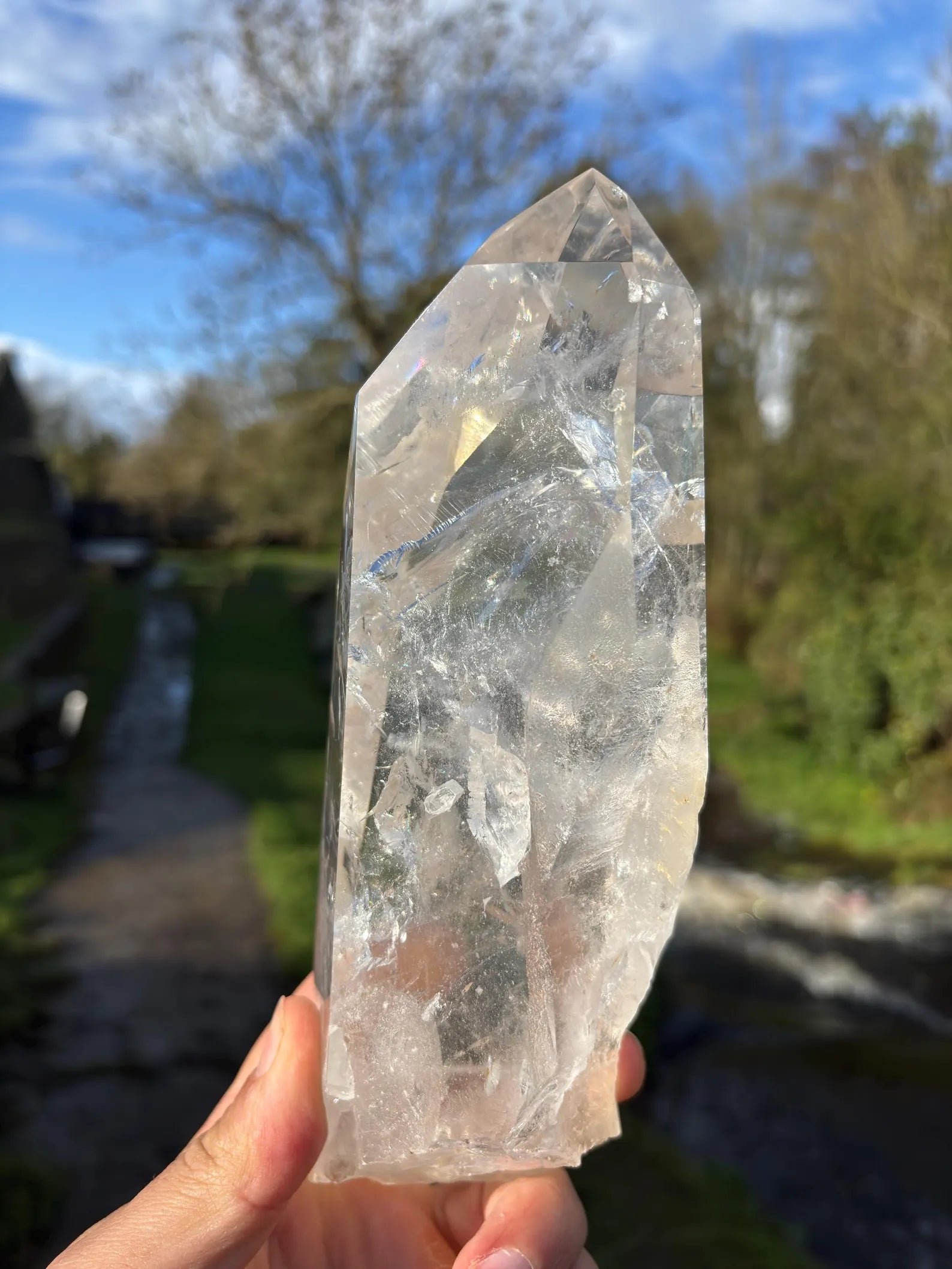 Large Polished Lemurian Quartz Point 22cm | Extra Clear Brazilian Crystal | Collector Specimen | Healing Stone