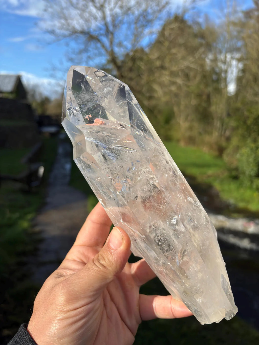 Large Polished Lemurian Quartz Point 22cm | Extra Clear Brazilian Crystal | Collector Specimen | Healing Stone