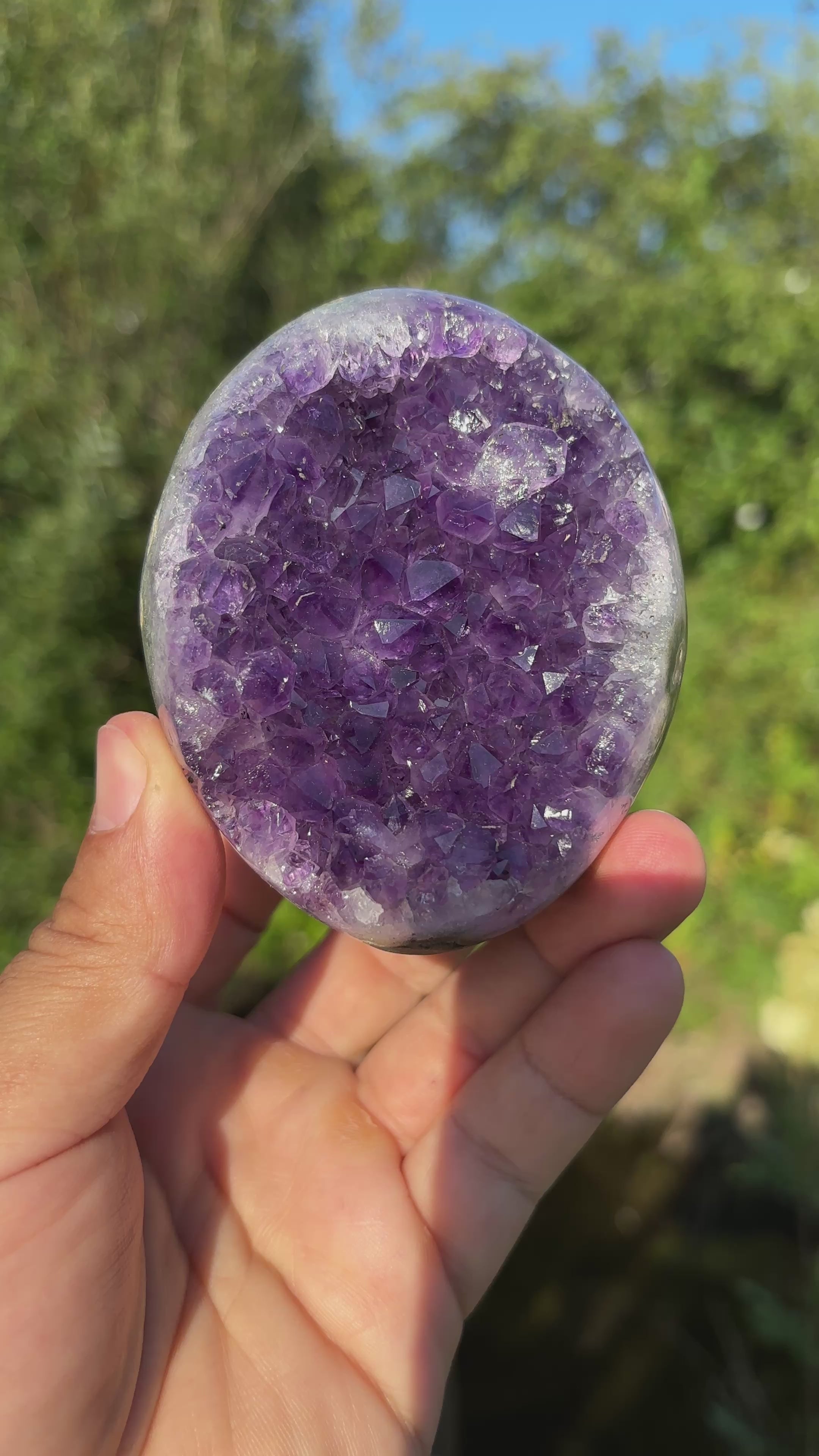 Stunning Egg Shape Amethyst Geode | Extra Quality Deep Purple Brazilian Crystal | Luxury Mineral Specimen