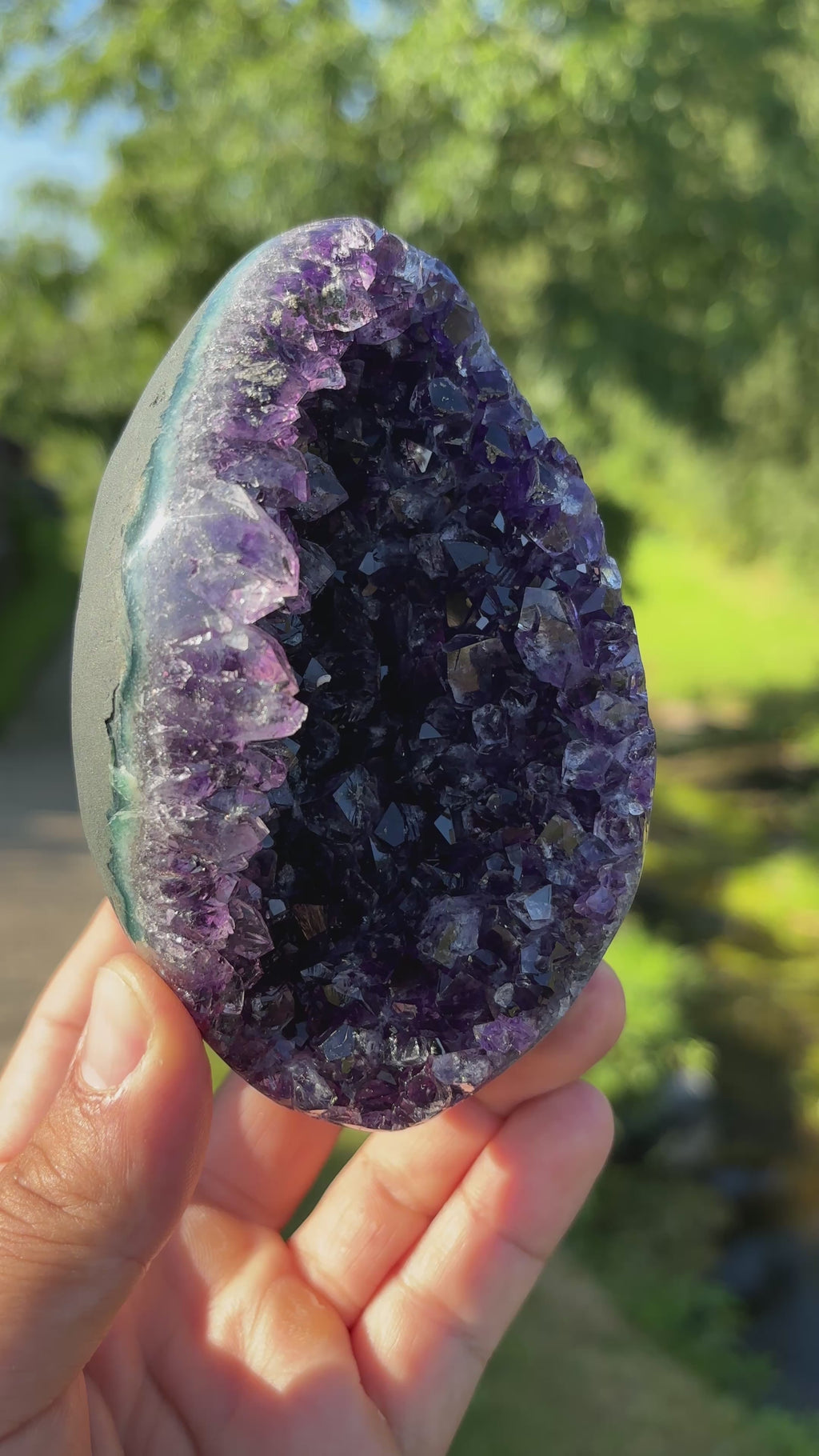 Stunning Egg Shape Amethyst Geode | Extra Quality Deep Purple Brazilian Crystal | Luxury Mineral Specimen