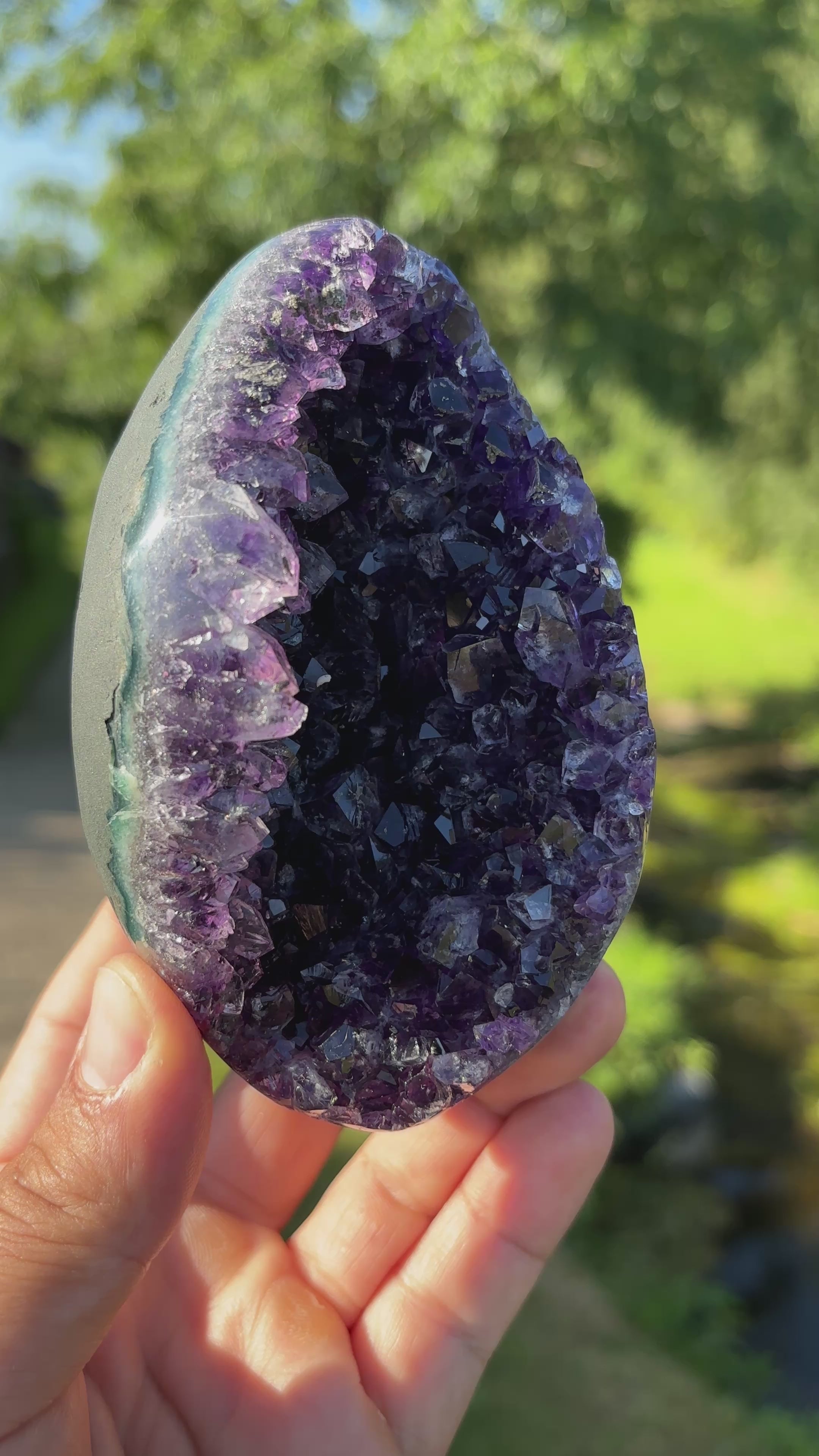 Stunning Egg Shape Amethyst Geode | Extra Quality Deep Purple Brazilian Crystal | Luxury Mineral Specimen