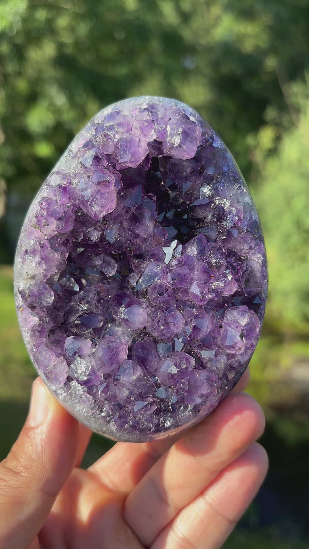 Stunning Egg Shape Amethyst Geode | Extra Quality Deep Purple Brazilian Crystal | Luxury Mineral Specimen