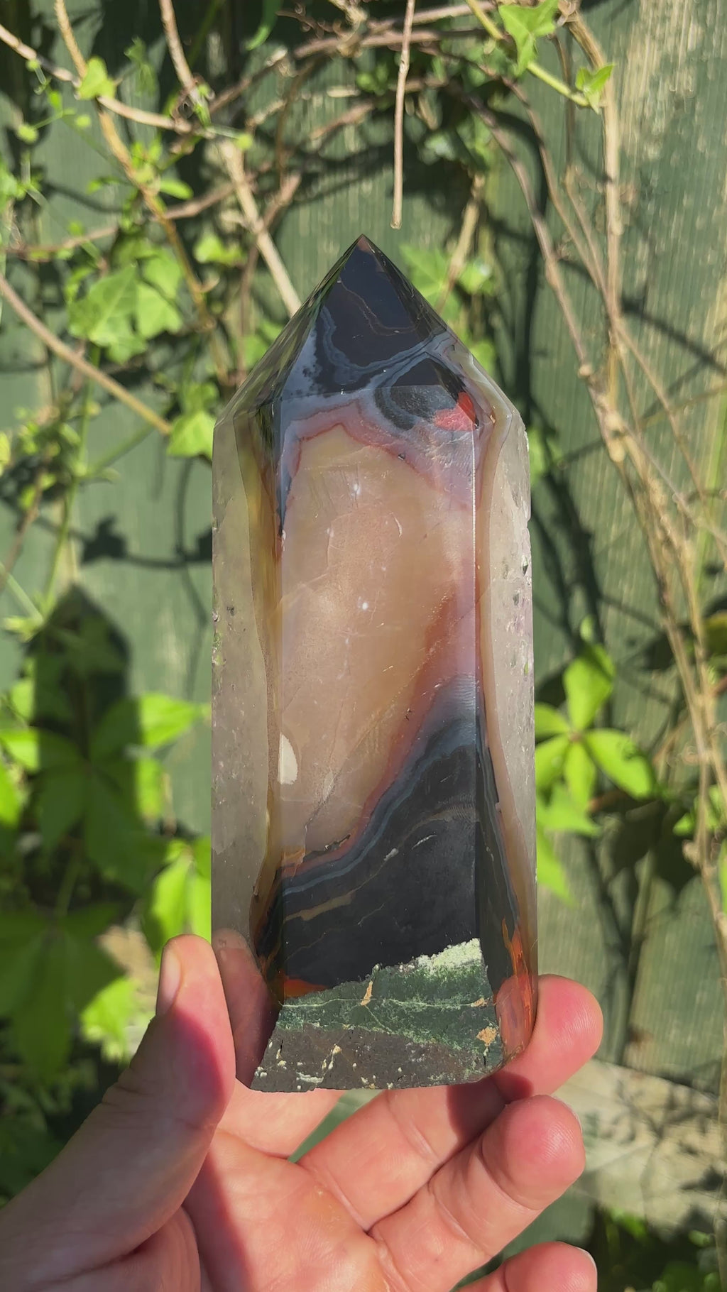 Natural Agate Druzy Point | Premium Brazilian Crystal Tower | Polished Mineral Specimen | Luxury Home Decor