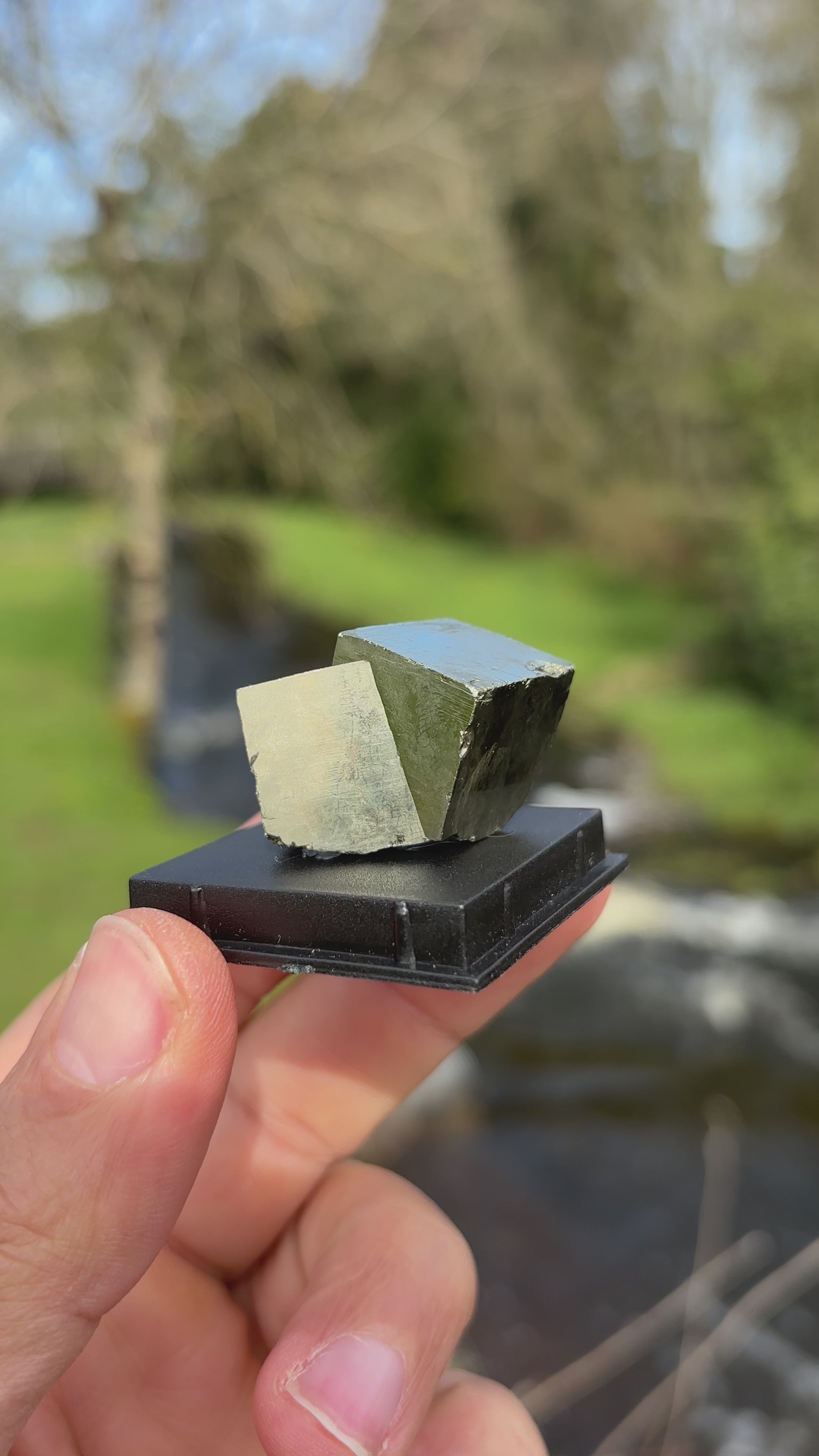 Pyrite Cube | Natural Fool’s Gold Crystal | Geometric Mineral Specimen | Protection & Abundance Stone
